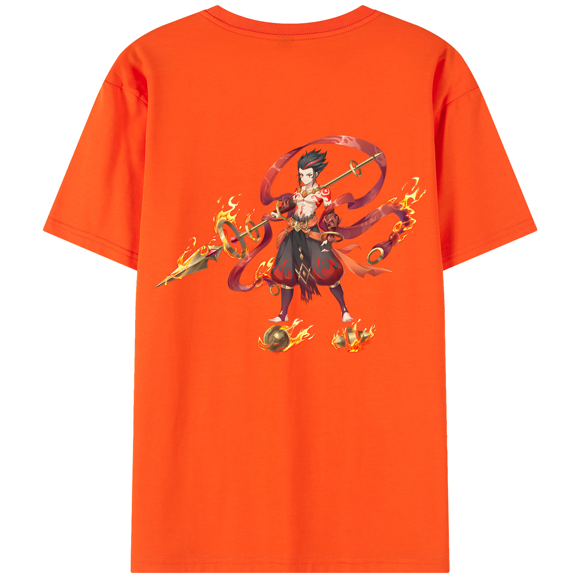 （画像用） Ne Zha 2 ナタ 魔童の大暴れ 綿100％半袖Tシャツ（背面プリント）