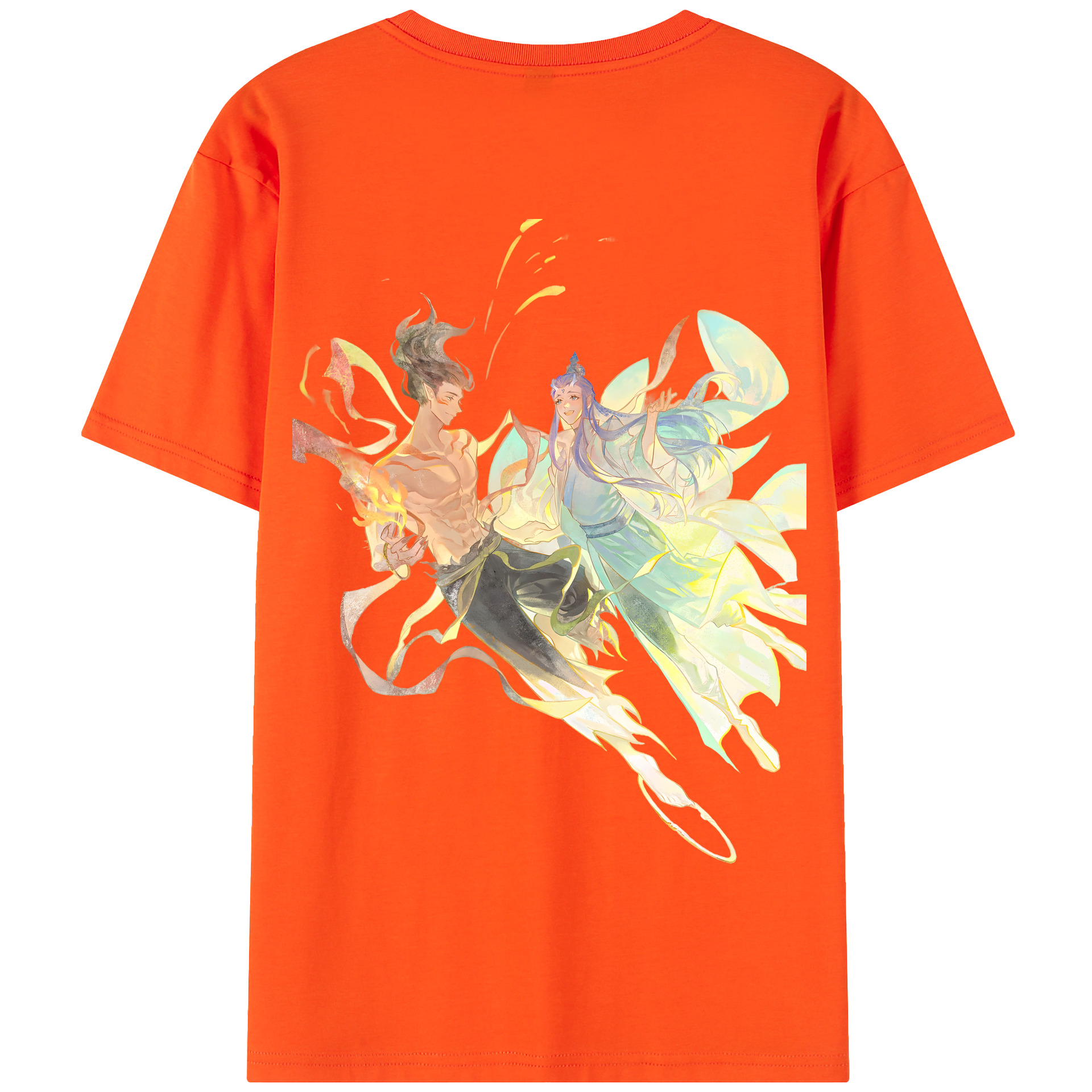 （画像用） Ne Zha 2 ナタ 魔童の大暴れ 綿100％半袖Tシャツ（背面プリント）
