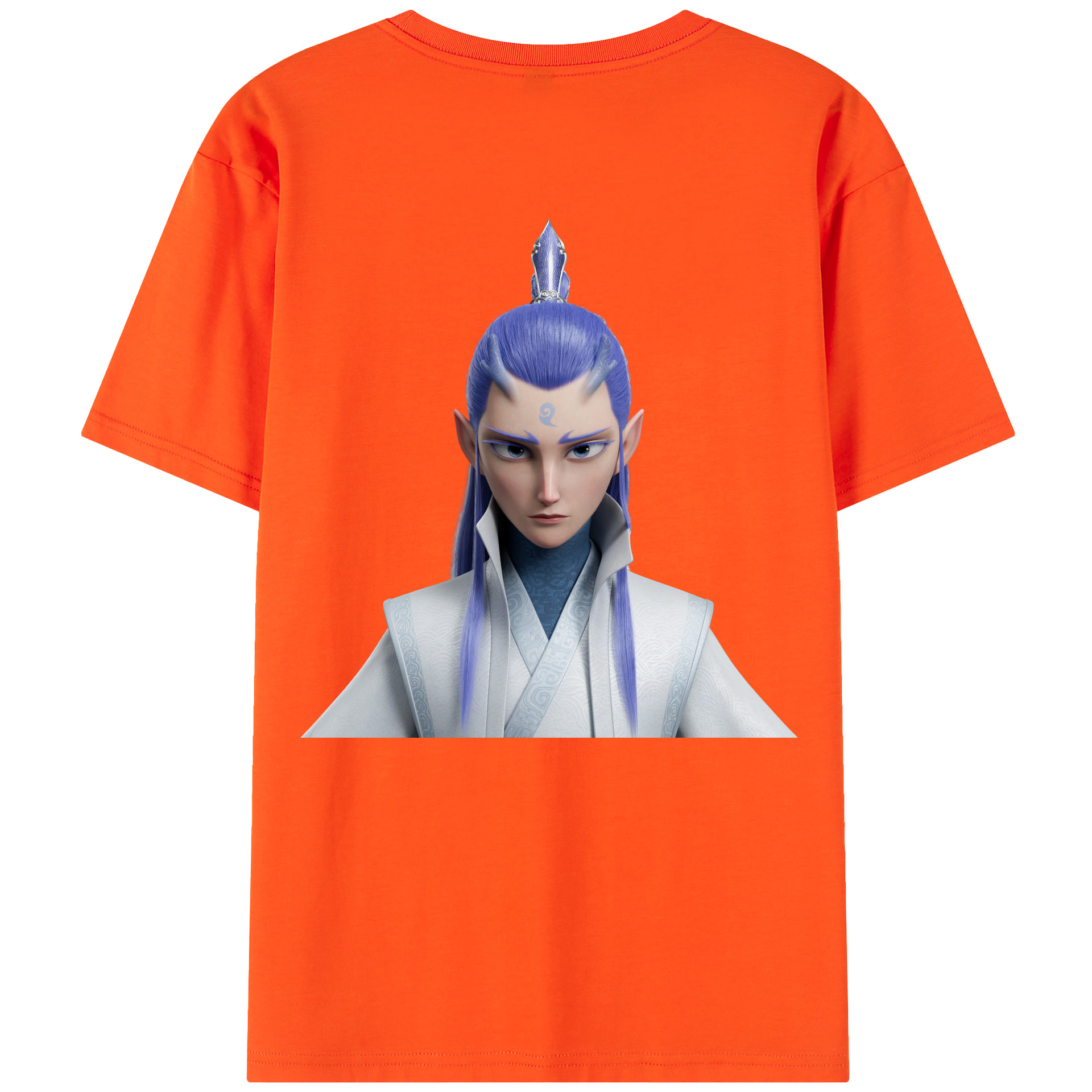 （画像用） Ne Zha 2 ナタ 魔童の大暴れ 綿100％半袖Tシャツ（背面プリント）