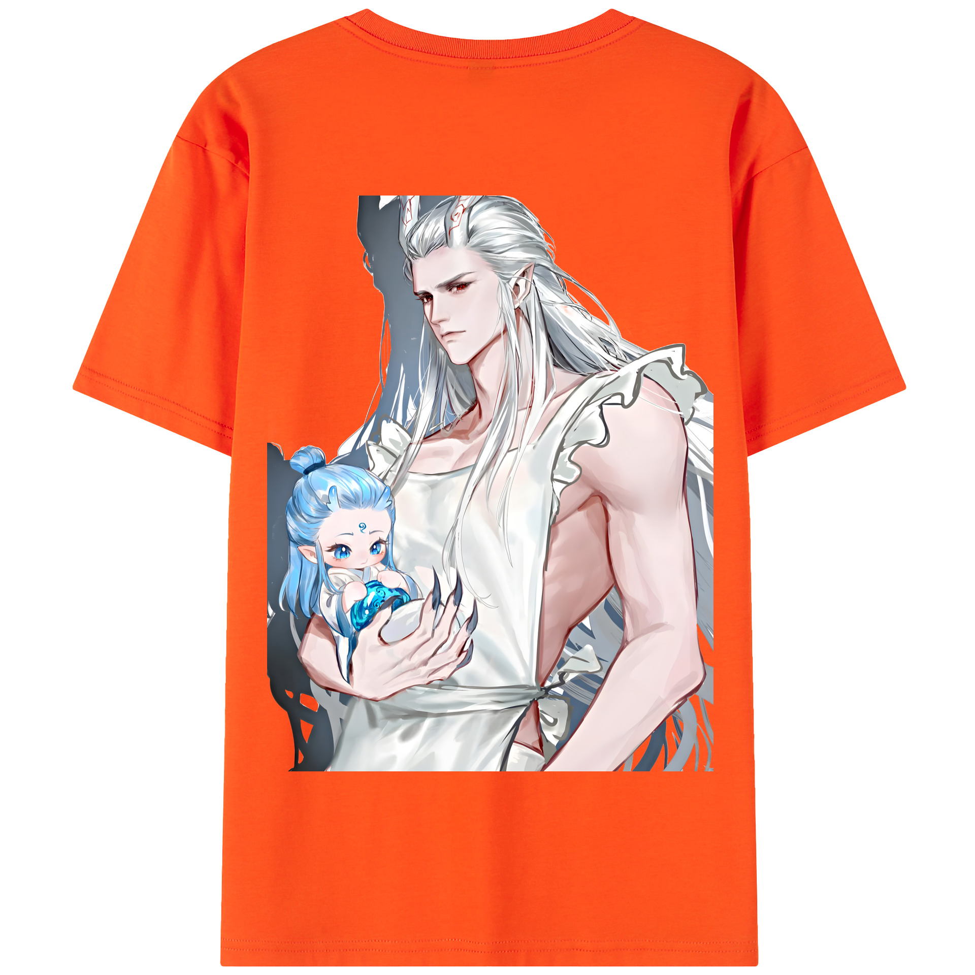 （画像用） Ne Zha 2 ナタ 魔童の大暴れ 綿100％半袖Tシャツ（背面プリント）
