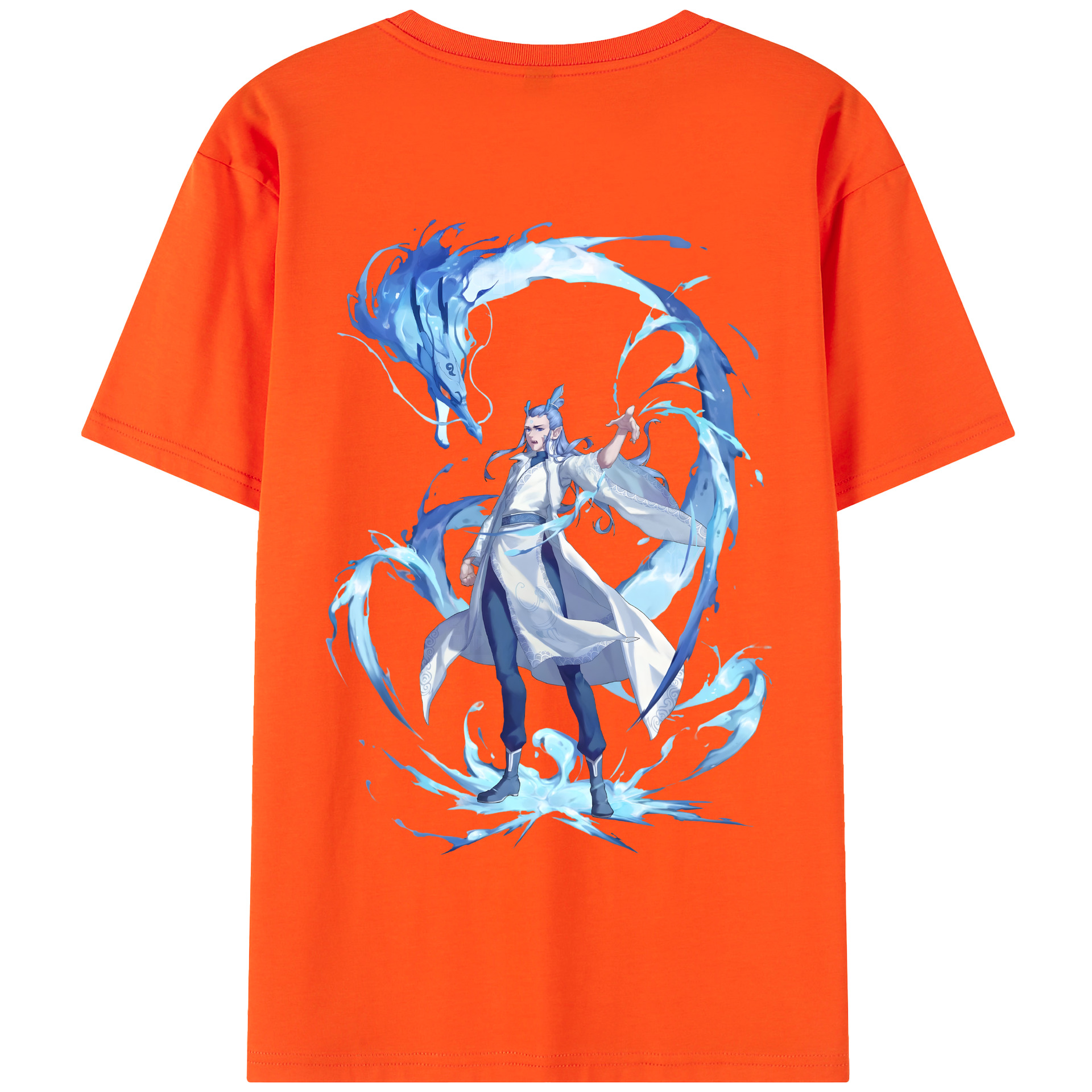 （画像用） Ne Zha 2 ナタ 魔童の大暴れ 綿100％半袖Tシャツ（背面プリント）
