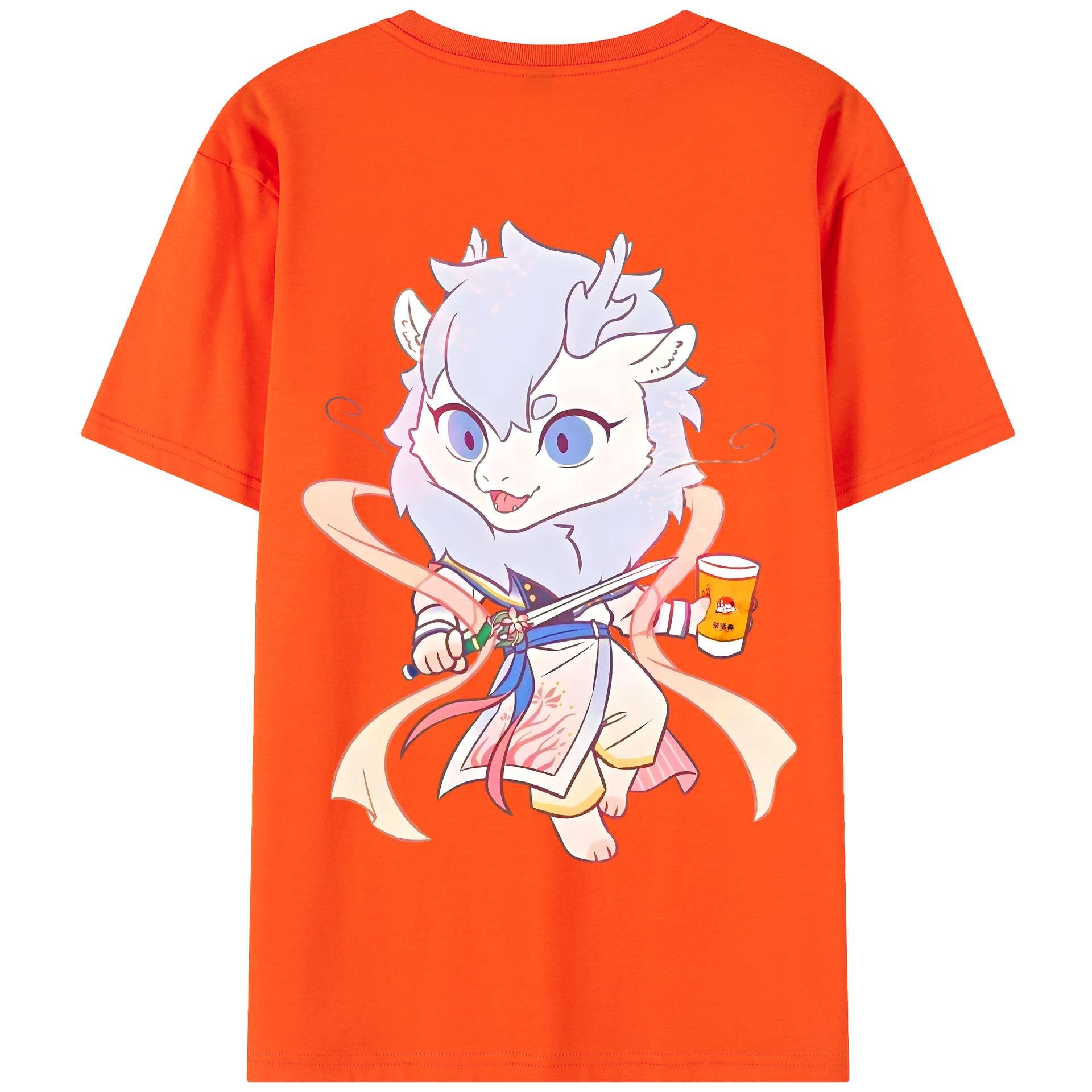 （画像用） Ne Zha 2 ナタ 魔童の大暴れ 綿100％半袖Tシャツ（背面プリント）