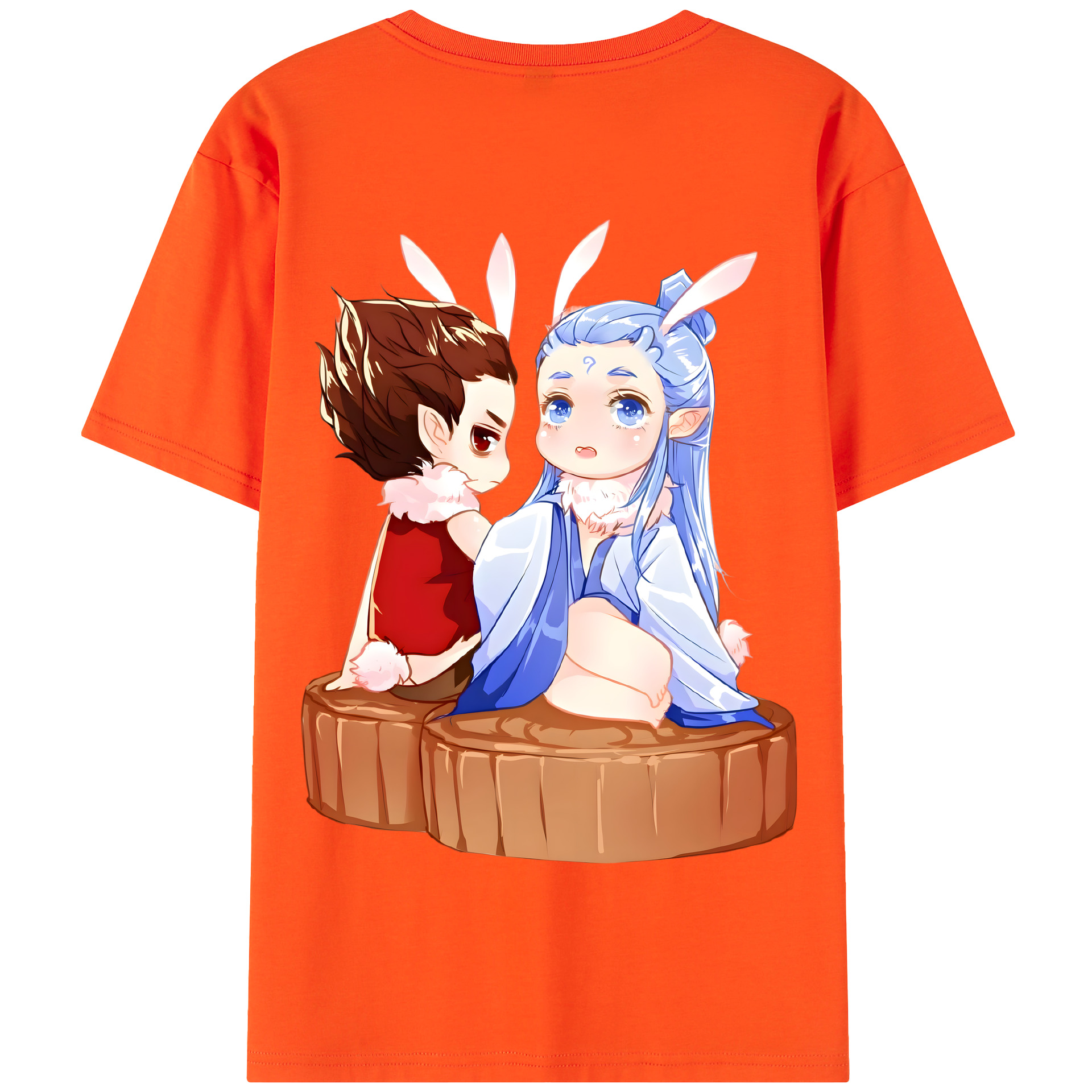 （画像用） Ne Zha 2 ナタ 魔童の大暴れ 綿100％半袖Tシャツ（背面プリント）