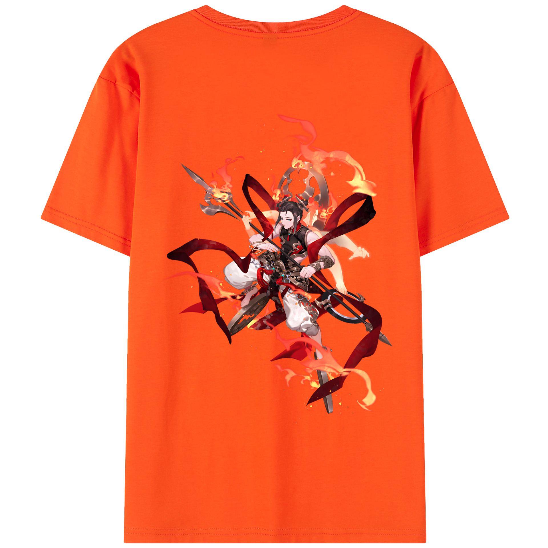 （画像用） Ne Zha 2 ナタ 魔童の大暴れ 綿100％半袖Tシャツ（背面プリント）