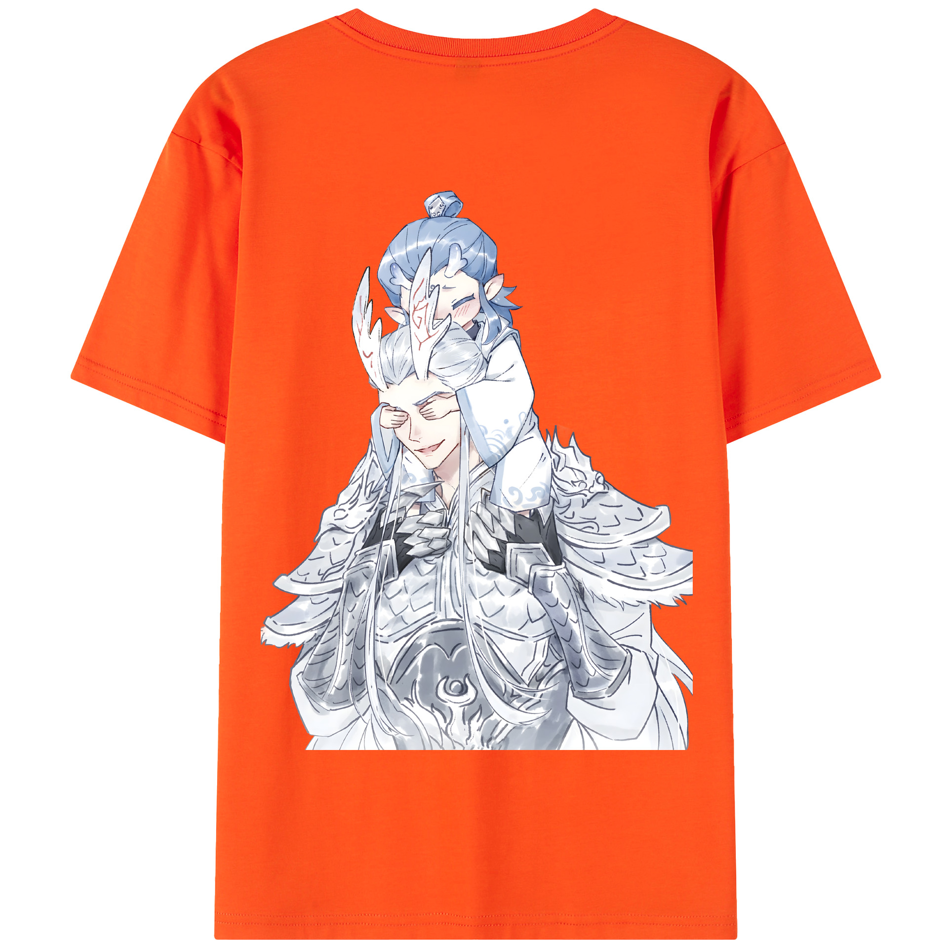 （画像用） Ne Zha 2 ナタ 魔童の大暴れ 綿100％半袖Tシャツ（背面プリント）