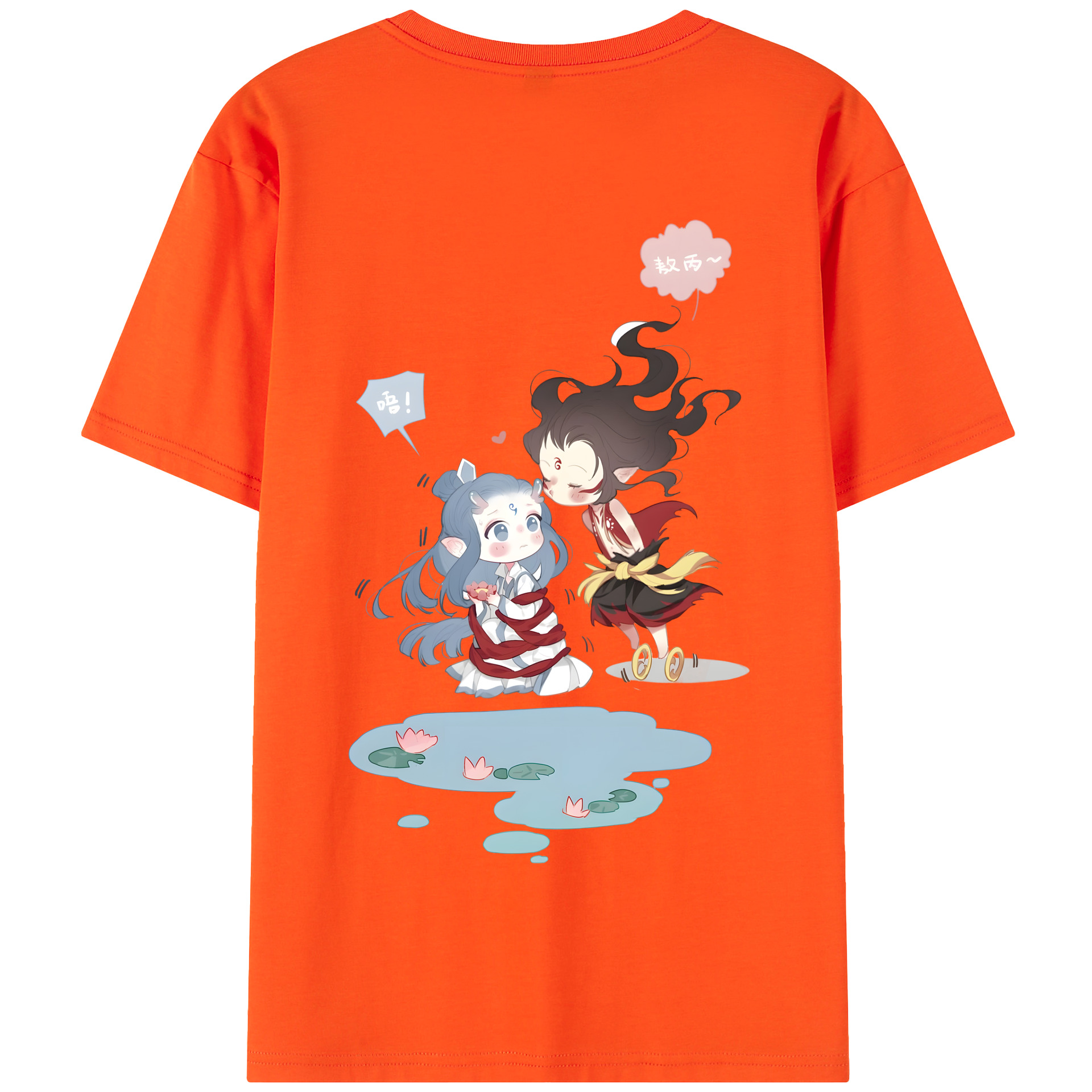 （画像用） Ne Zha 2 ナタ 魔童の大暴れ 綿100％半袖Tシャツ（背面プリント）