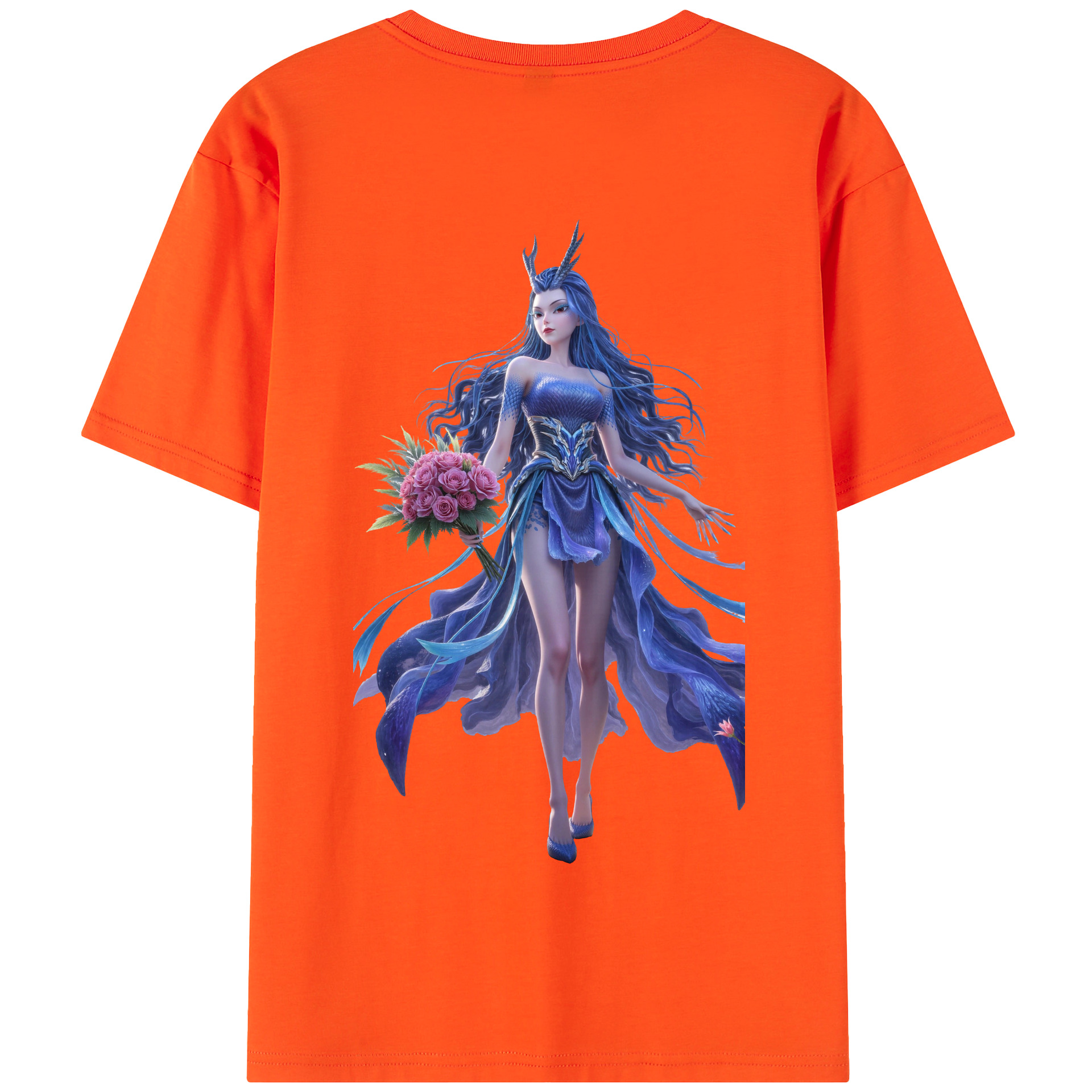 （画像用） Ne Zha 2 ナタ 魔童の大暴れ 綿100％半袖Tシャツ（背面プリント）