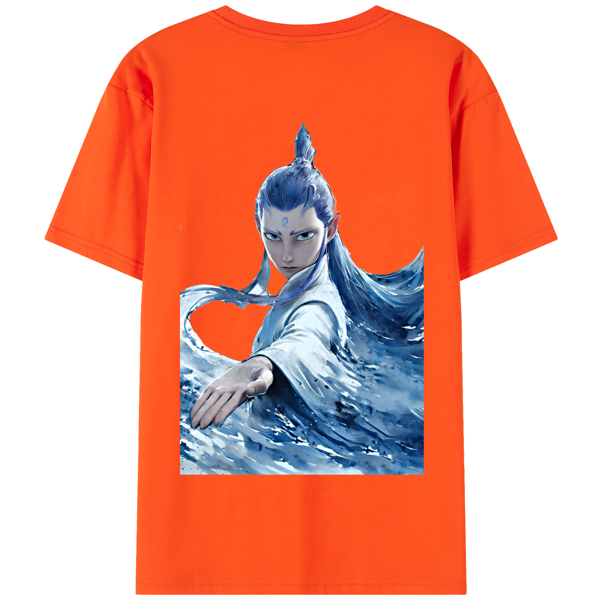 （画像用） Ne Zha 2 ナタ 魔童の大暴れ 綿100％半袖Tシャツ（背面プリント）