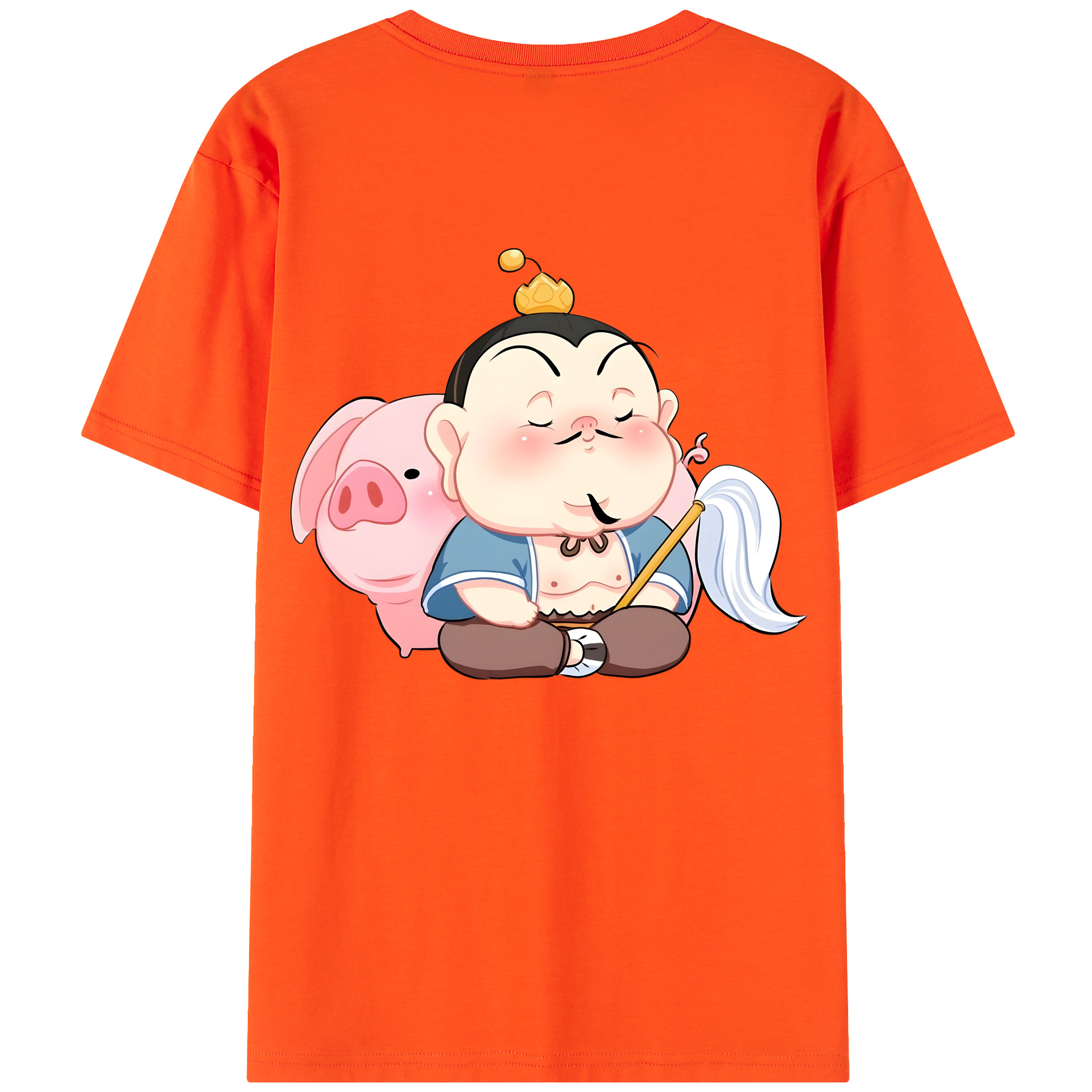 （画像用） Ne Zha 2 ナタ 魔童の大暴れ 綿100％半袖Tシャツ（背面プリント）