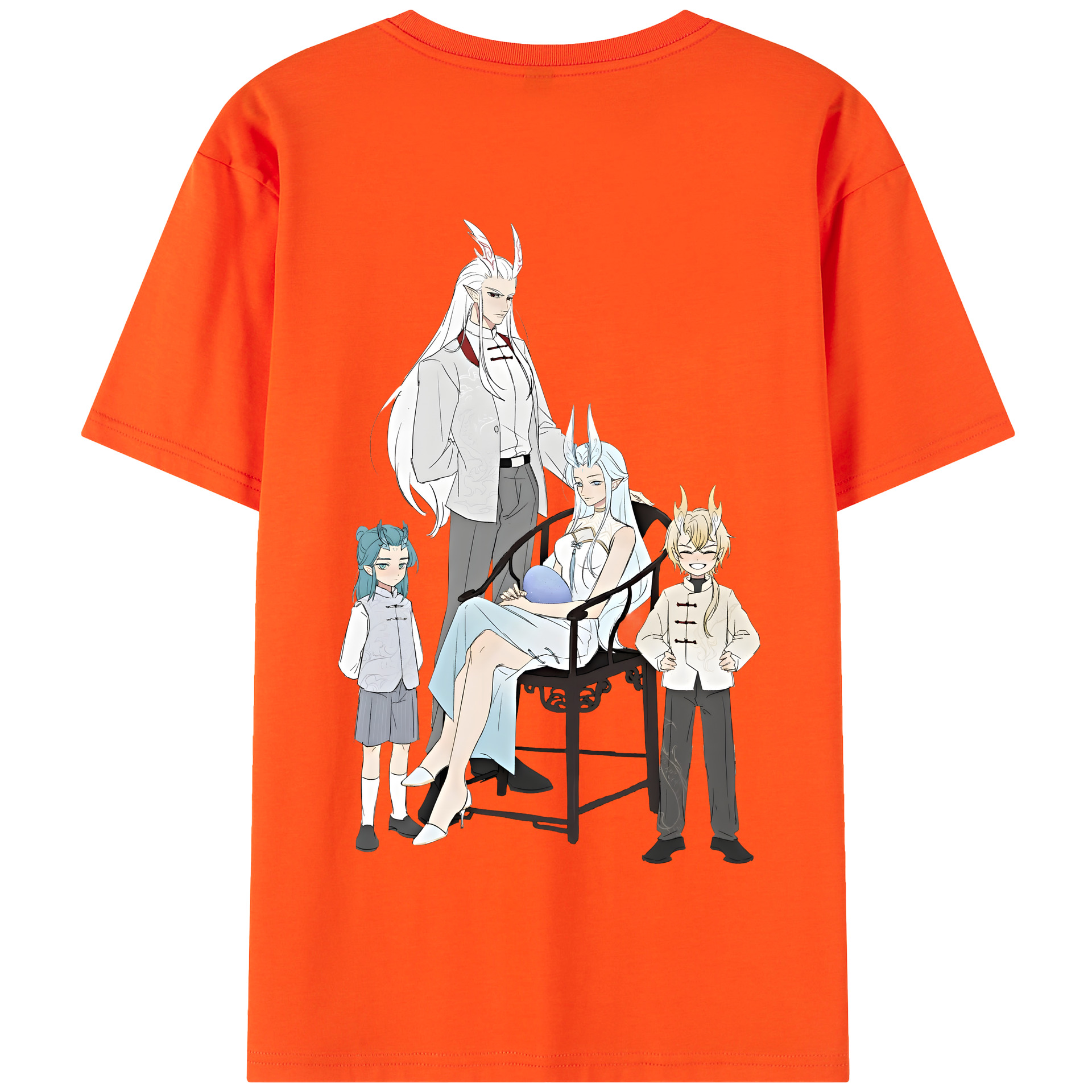 （画像用） Ne Zha 2 ナタ 魔童の大暴れ 綿100％半袖Tシャツ（背面プリント）