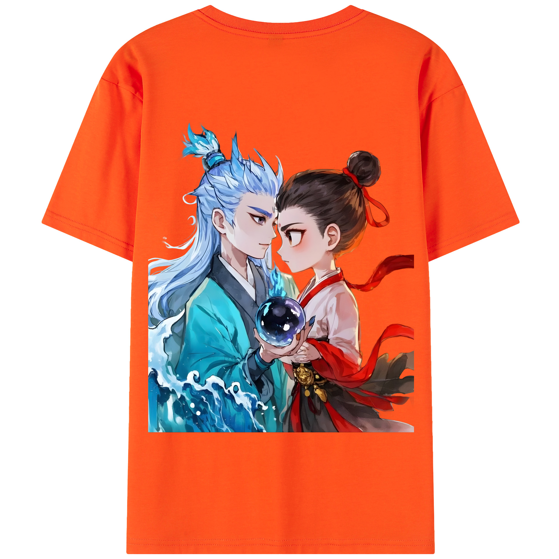 （画像用） Ne Zha 2 ナタ 魔童の大暴れ 綿100％半袖Tシャツ（背面プリント）