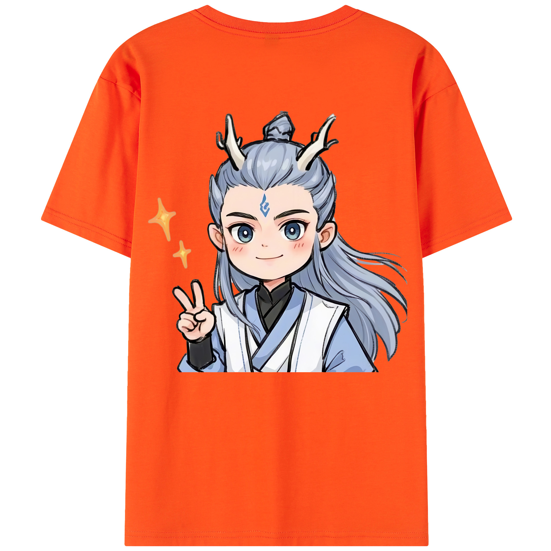 （画像用） Ne Zha 2 ナタ 魔童の大暴れ 綿100％半袖Tシャツ（背面プリント）