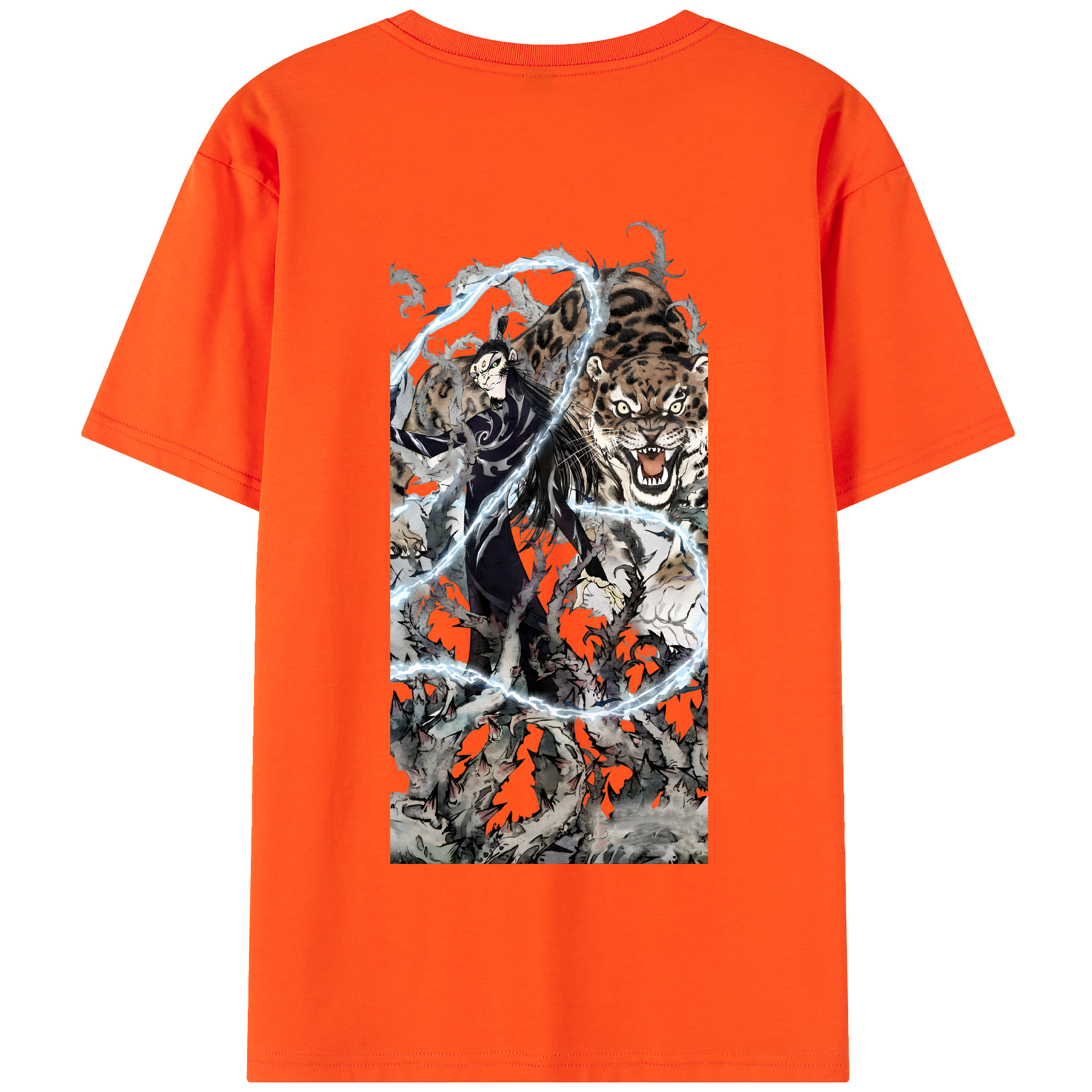 （画像用） Ne Zha 2 ナタ 魔童の大暴れ 綿100％半袖Tシャツ（背面プリント）