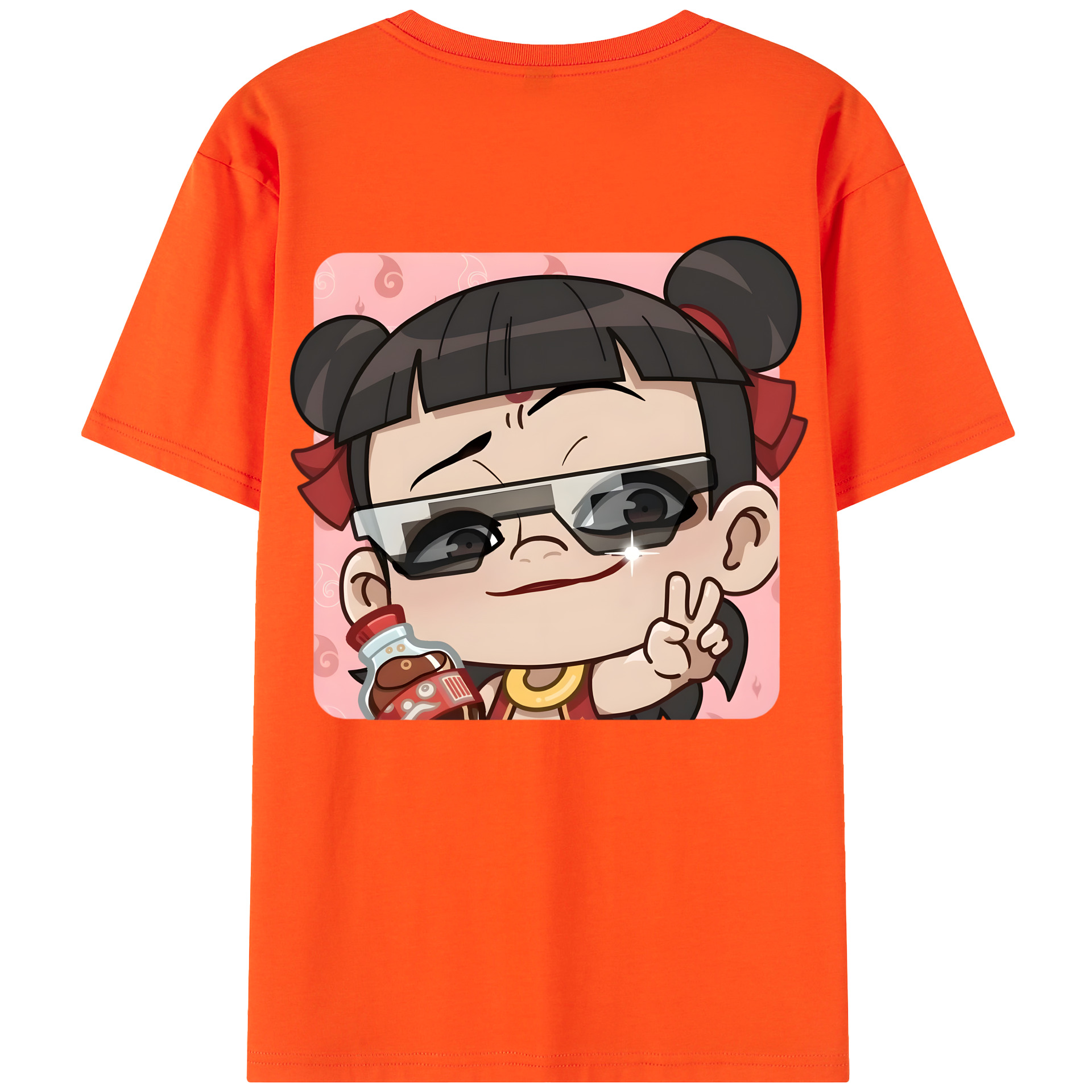 （画像用） Ne Zha 2 ナタ 魔童の大暴れ 綿100％半袖Tシャツ（背面プリント）