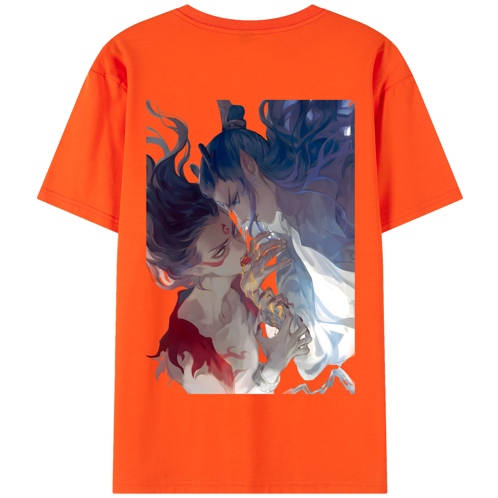 （画像用） Ne Zha 2 ナタ 魔童の大暴れ 綿100％半袖Tシャツ（背面プリント）
