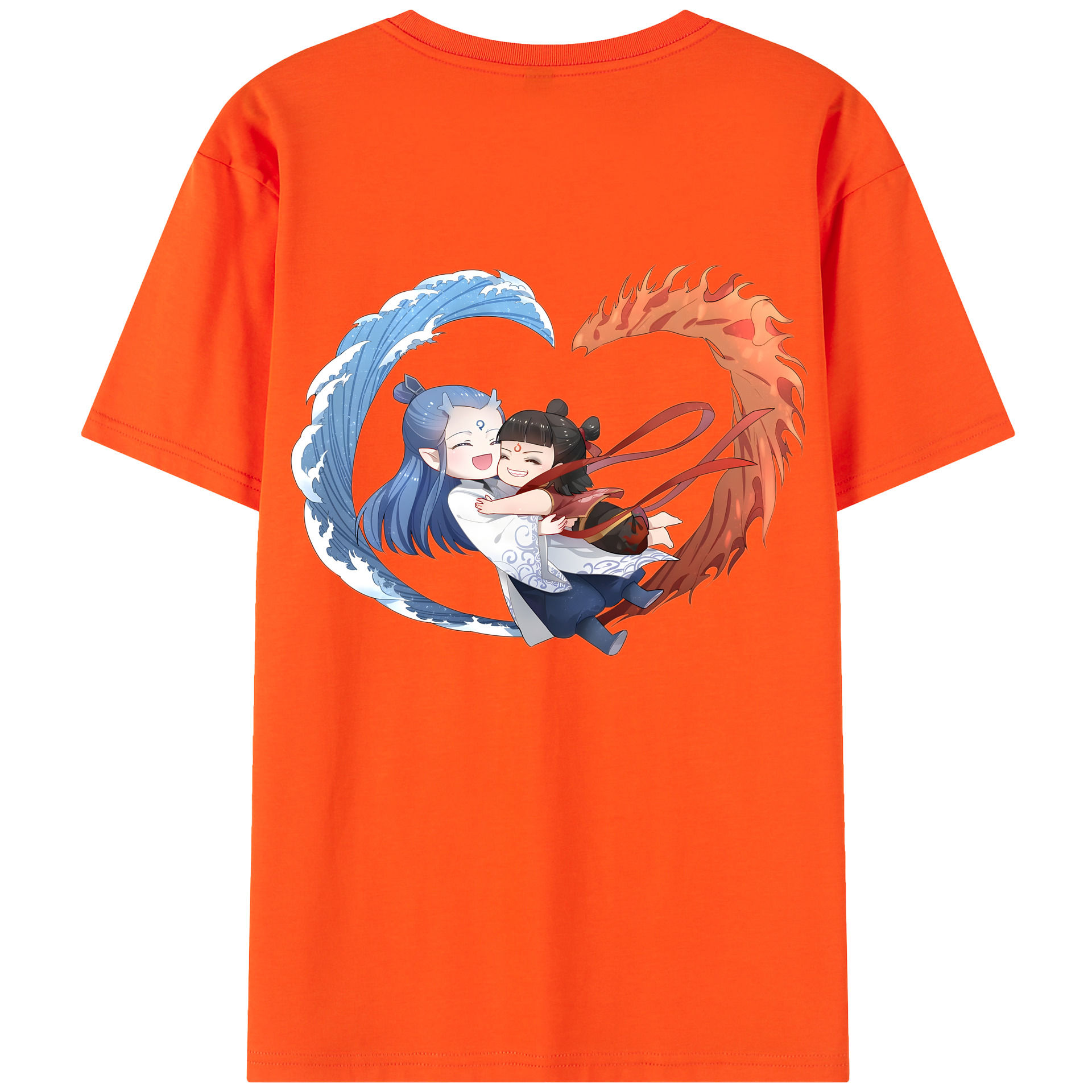 （画像用） Ne Zha 2 ナタ 魔童の大暴れ 綿100％半袖Tシャツ（背面プリント）