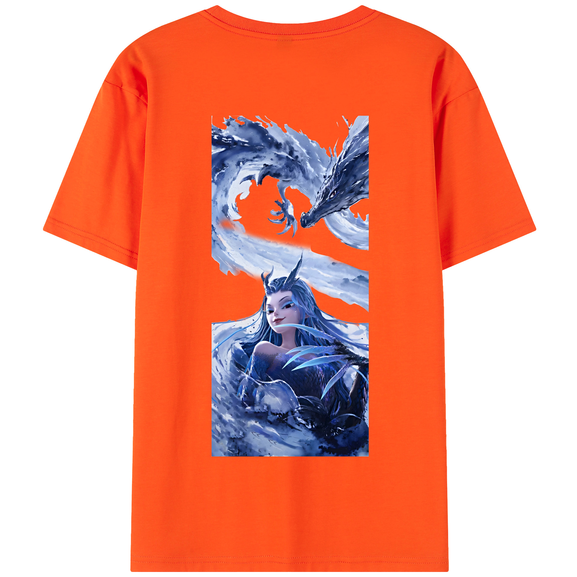 （画像用） Ne Zha 2 ナタ 魔童の大暴れ 綿100％半袖Tシャツ（背面プリント）