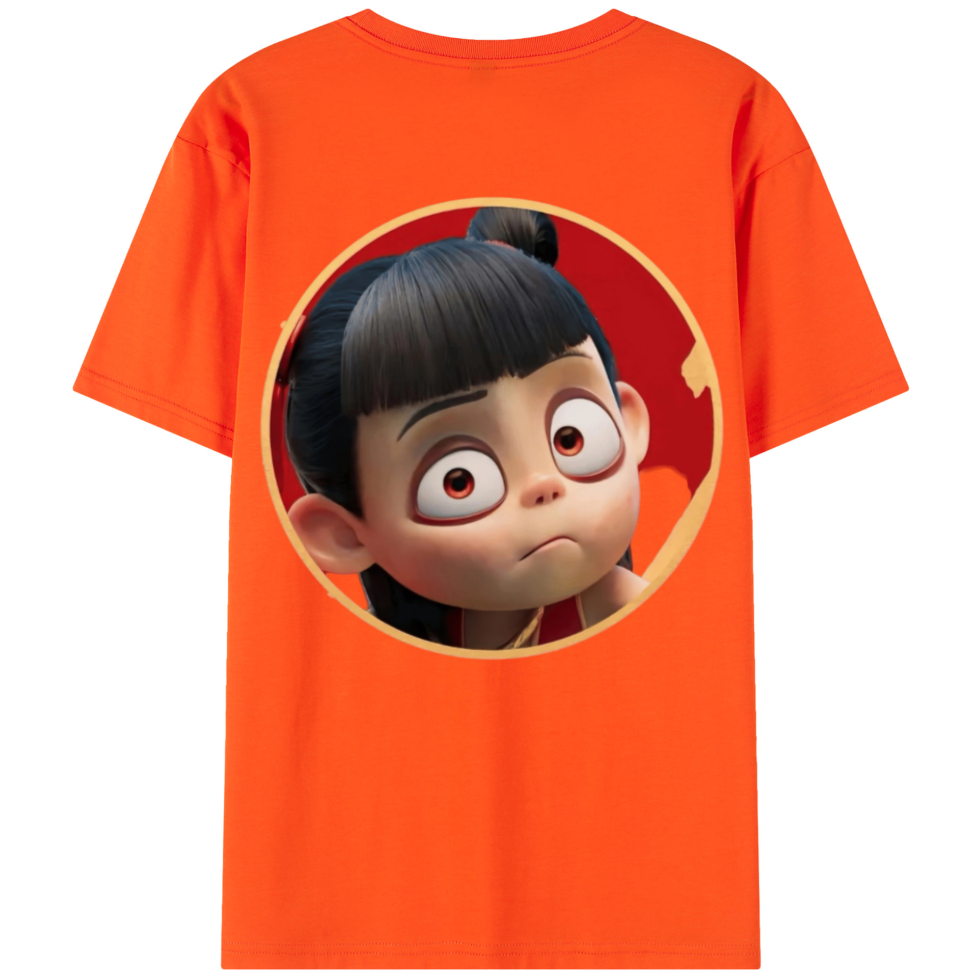 （画像用） Ne Zha 2 ナタ 魔童の大暴れ 綿100％半袖Tシャツ（背面プリント）