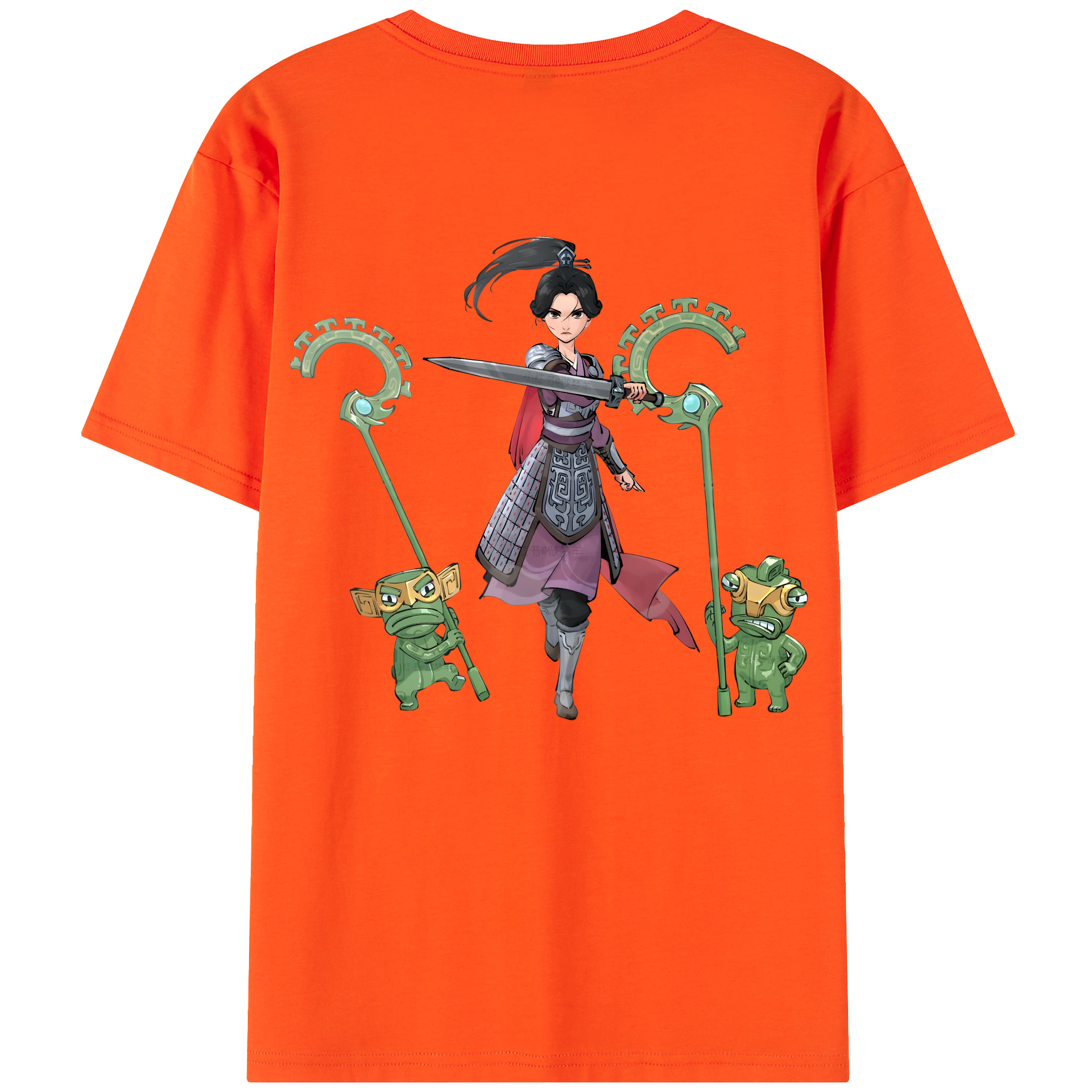 （画像用） Ne Zha 2 ナタ 魔童の大暴れ 綿100％半袖Tシャツ（背面プリント）