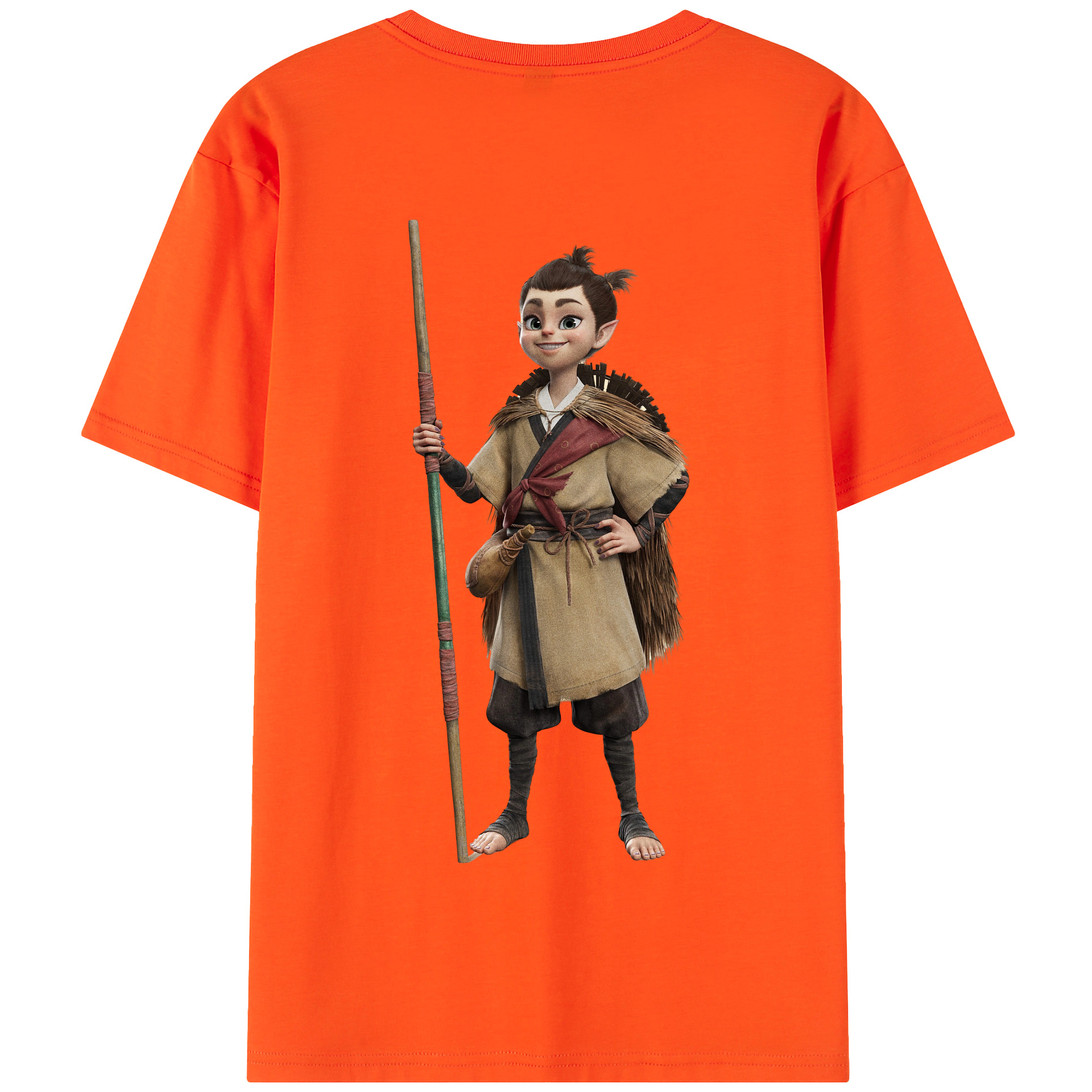 （画像用） Ne Zha 2 ナタ 魔童の大暴れ 綿100％半袖Tシャツ（背面プリント）