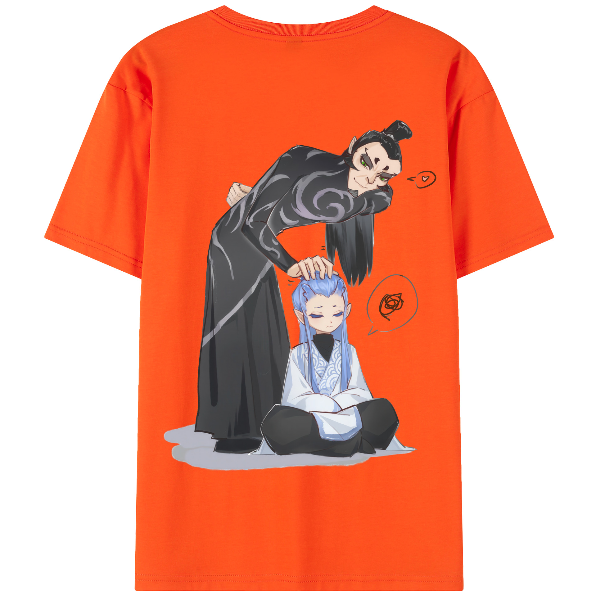 （画像用） Ne Zha 2 ナタ 魔童の大暴れ 綿100％半袖Tシャツ（背面プリント）