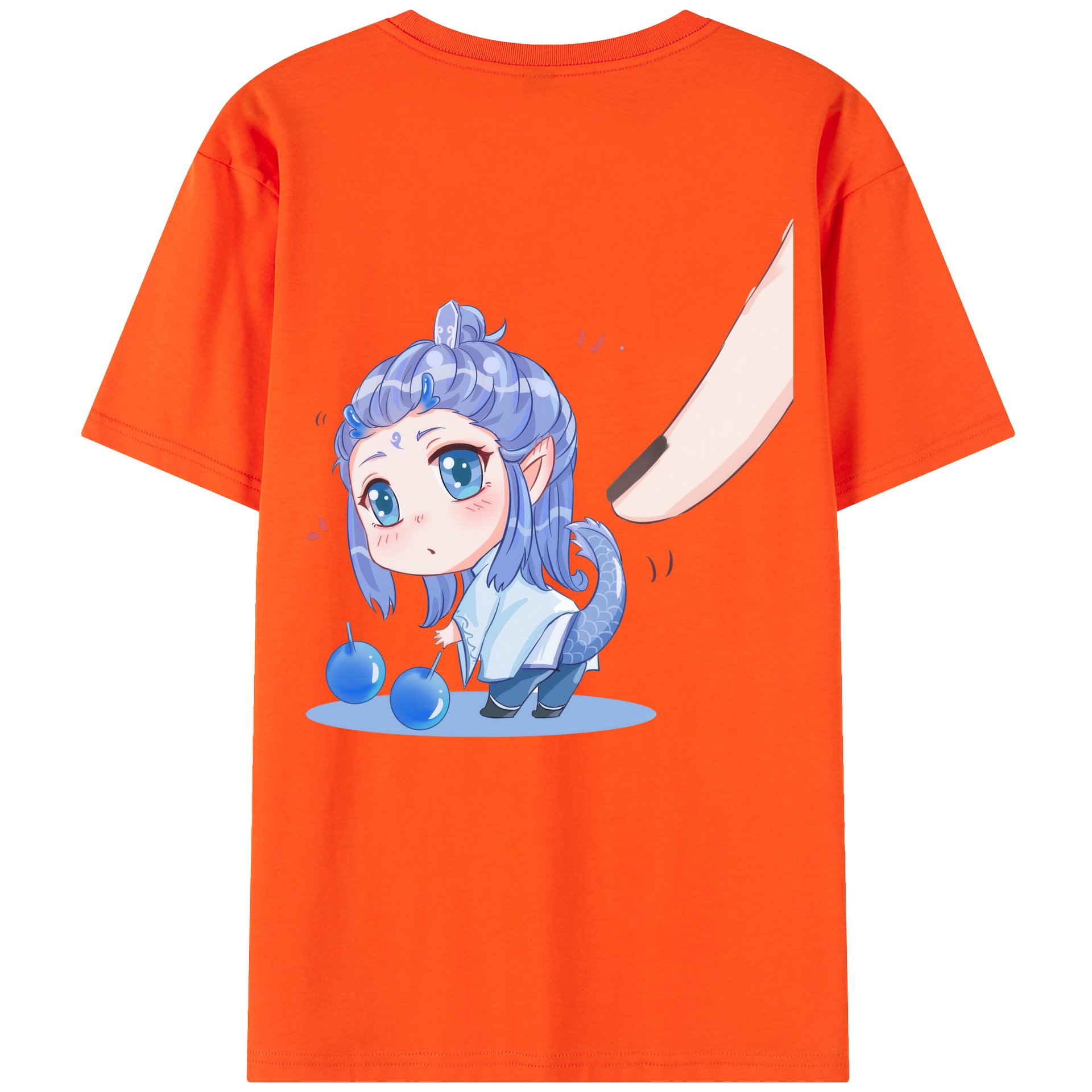 （画像用） Ne Zha 2 ナタ 魔童の大暴れ 綿100％半袖Tシャツ（背面プリント）