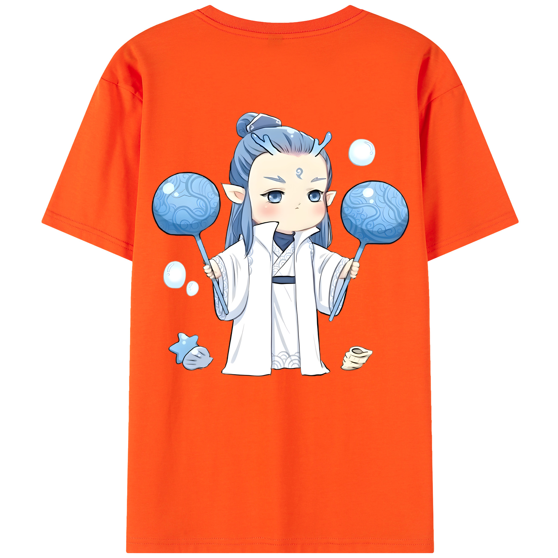 （画像用） Ne Zha 2 ナタ 魔童の大暴れ 綿100％半袖Tシャツ（背面プリント）