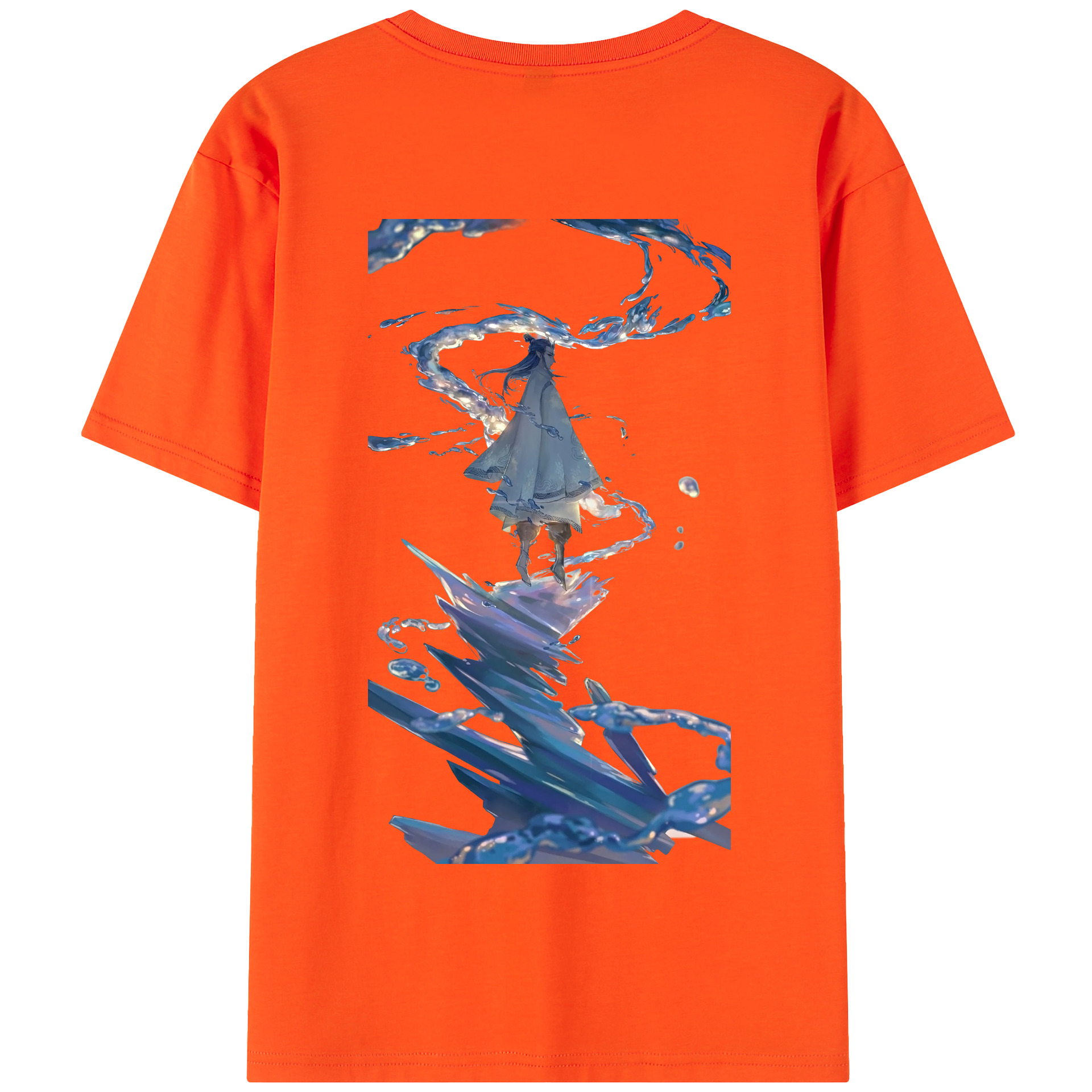 （画像用） Ne Zha 2 ナタ 魔童の大暴れ 綿100％半袖Tシャツ（背面プリント）