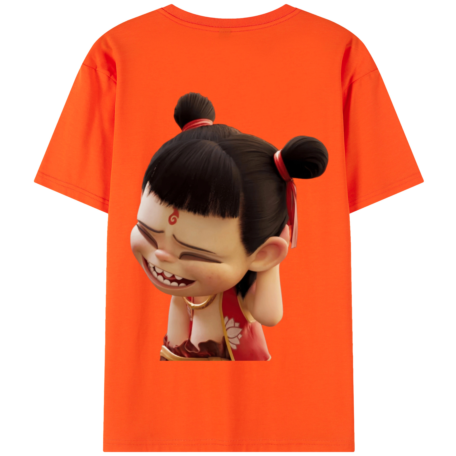 （画像用） Ne Zha 2 ナタ 魔童の大暴れ 綿100％半袖Tシャツ（背面プリント）