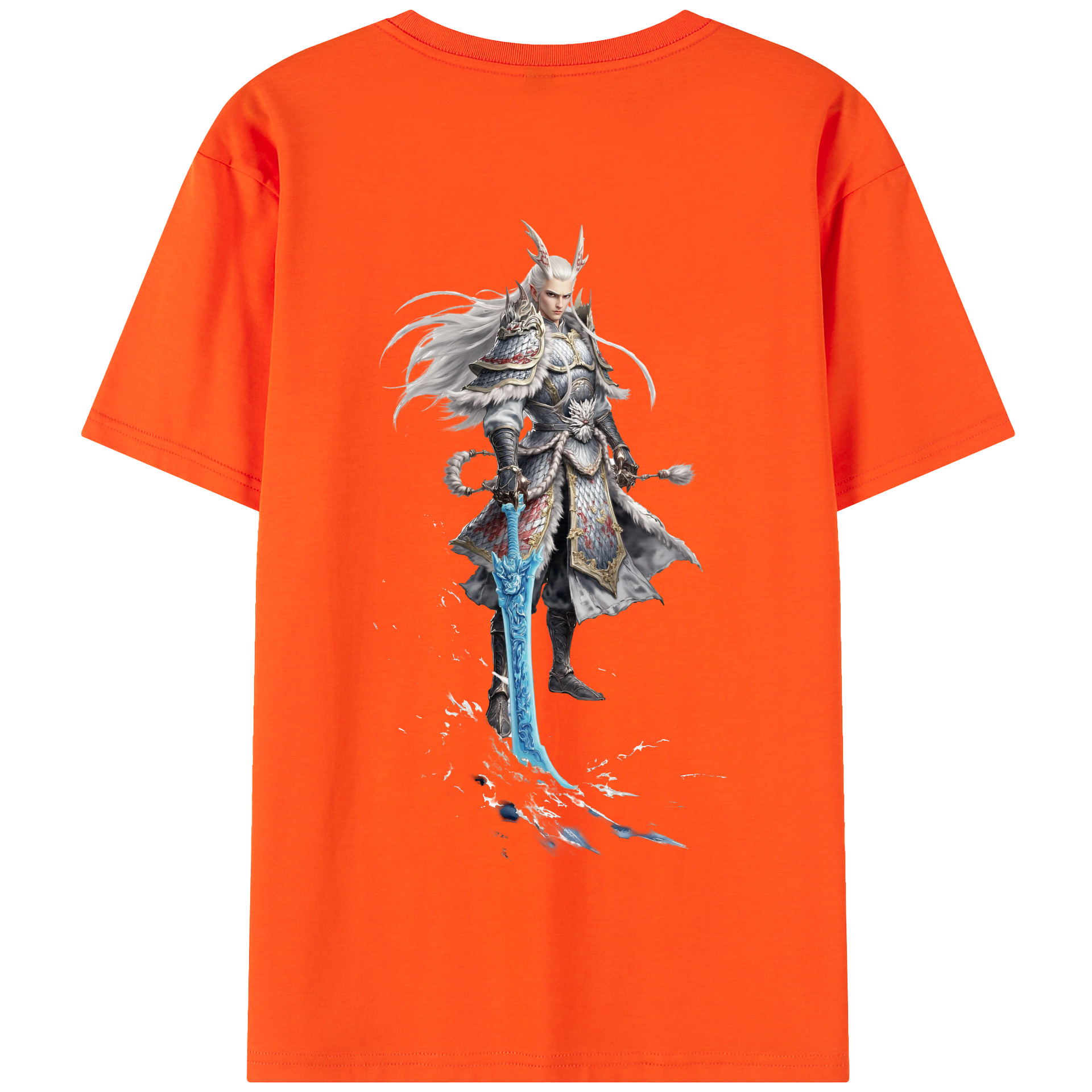 （画像用） Ne Zha 2 ナタ 魔童の大暴れ 綿100％半袖Tシャツ（背面プリント）