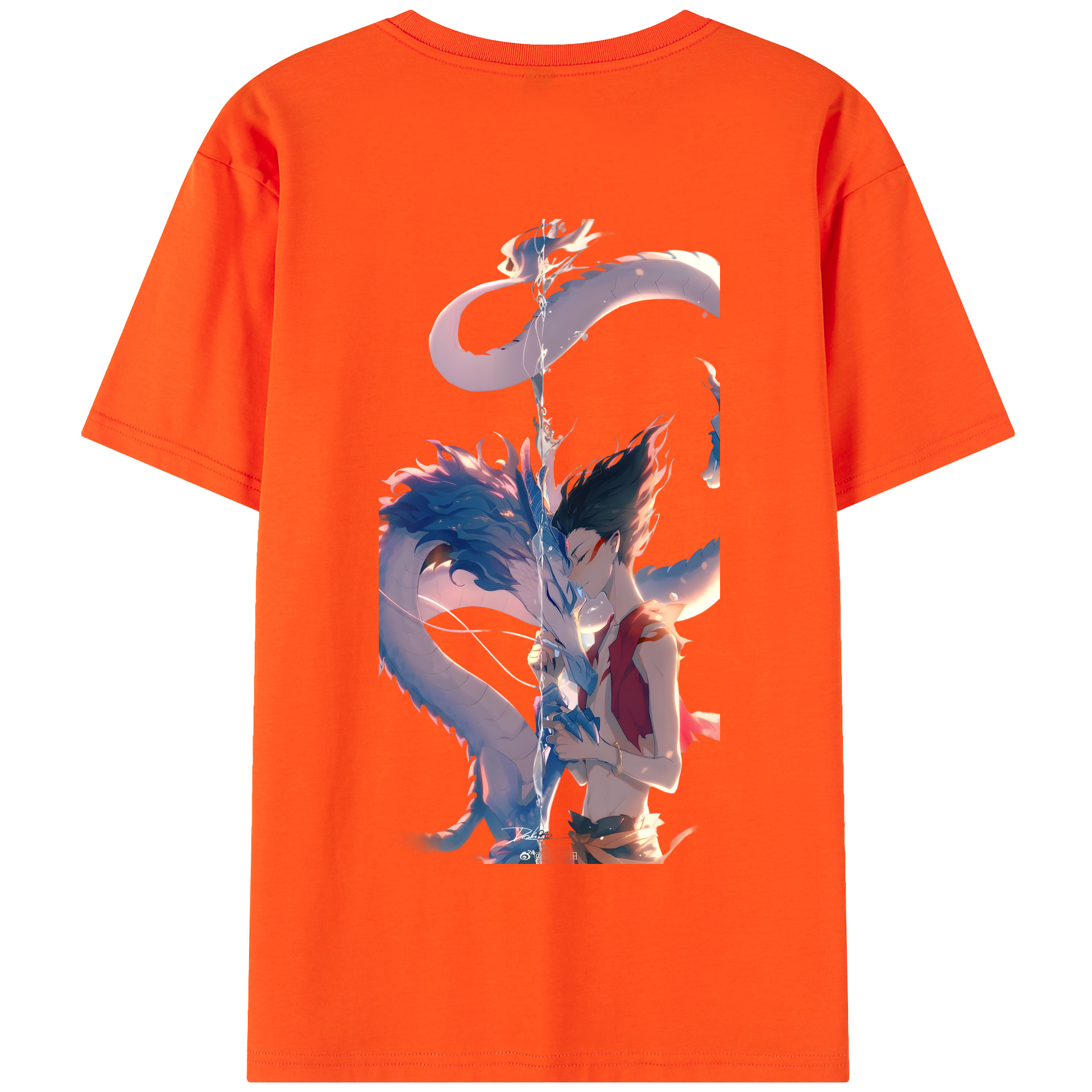 （画像用） Ne Zha 2 ナタ 魔童の大暴れ 綿100％半袖Tシャツ（背面プリント）