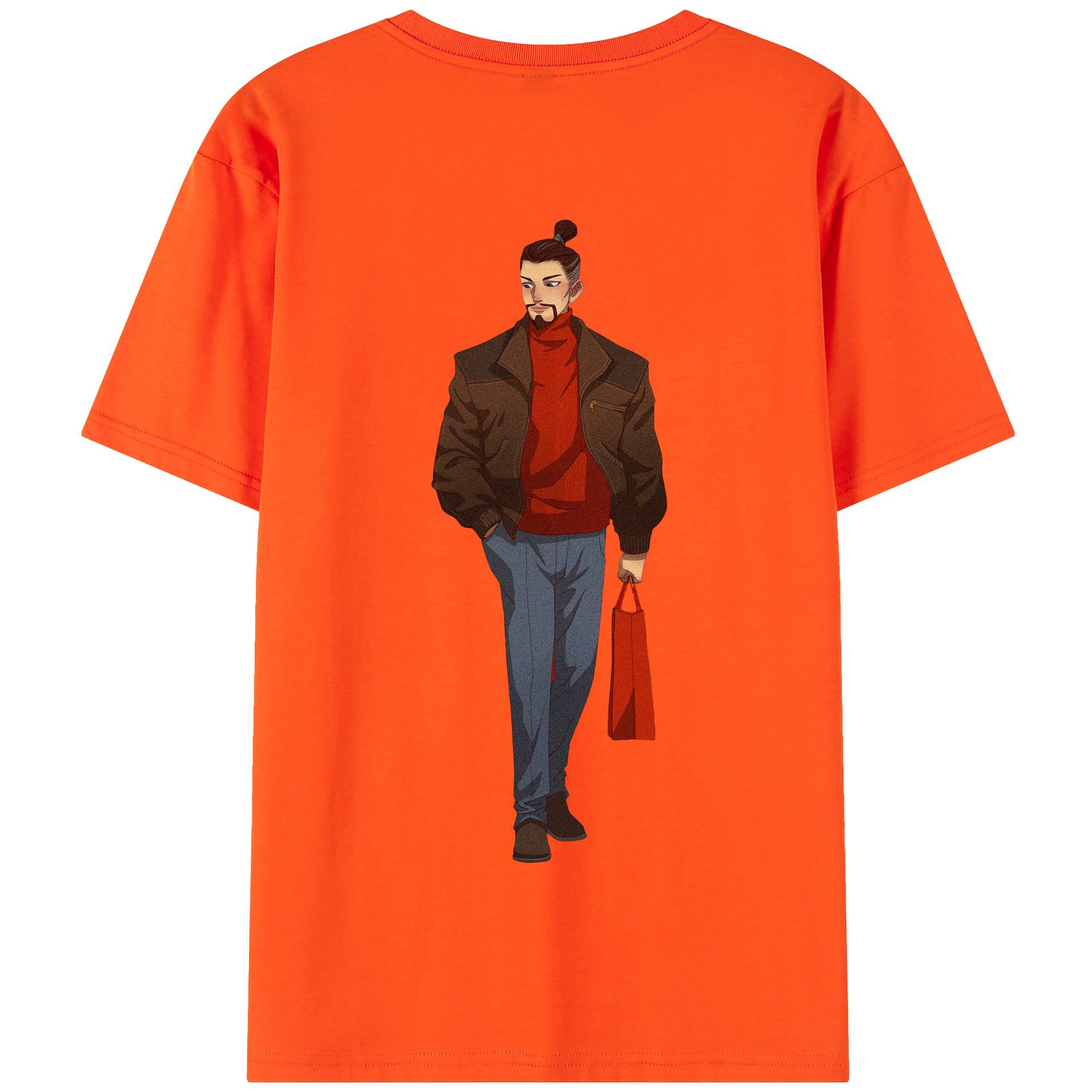 （画像用） Ne Zha 2 ナタ 魔童の大暴れ 綿100％半袖Tシャツ（背面プリント）