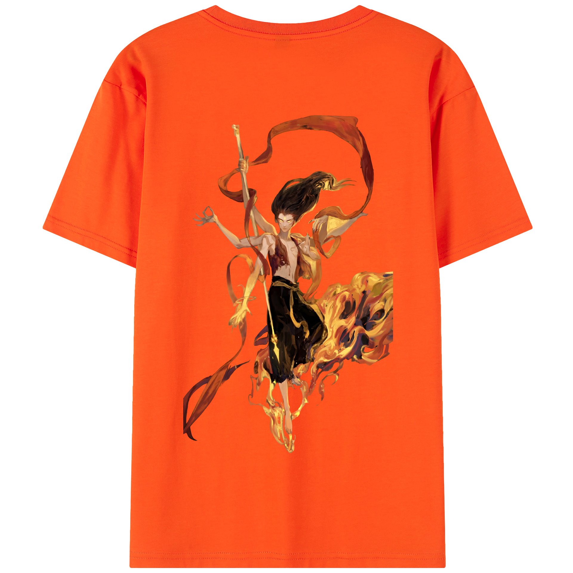 （画像用） Ne Zha 2 ナタ 魔童の大暴れ 綿100％半袖Tシャツ（背面プリント）