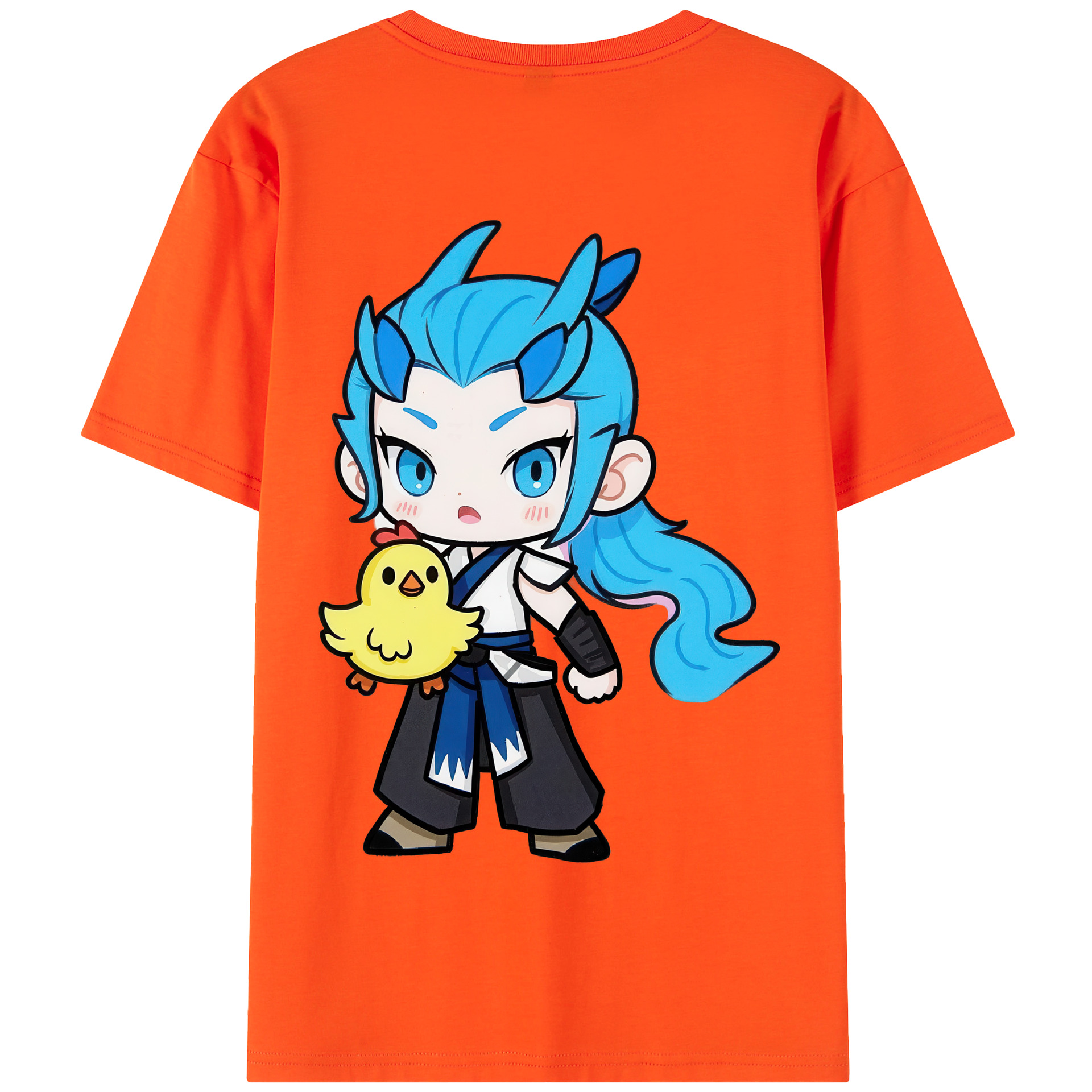 （画像用） Ne Zha 2 ナタ 魔童の大暴れ 綿100％半袖Tシャツ（背面プリント）