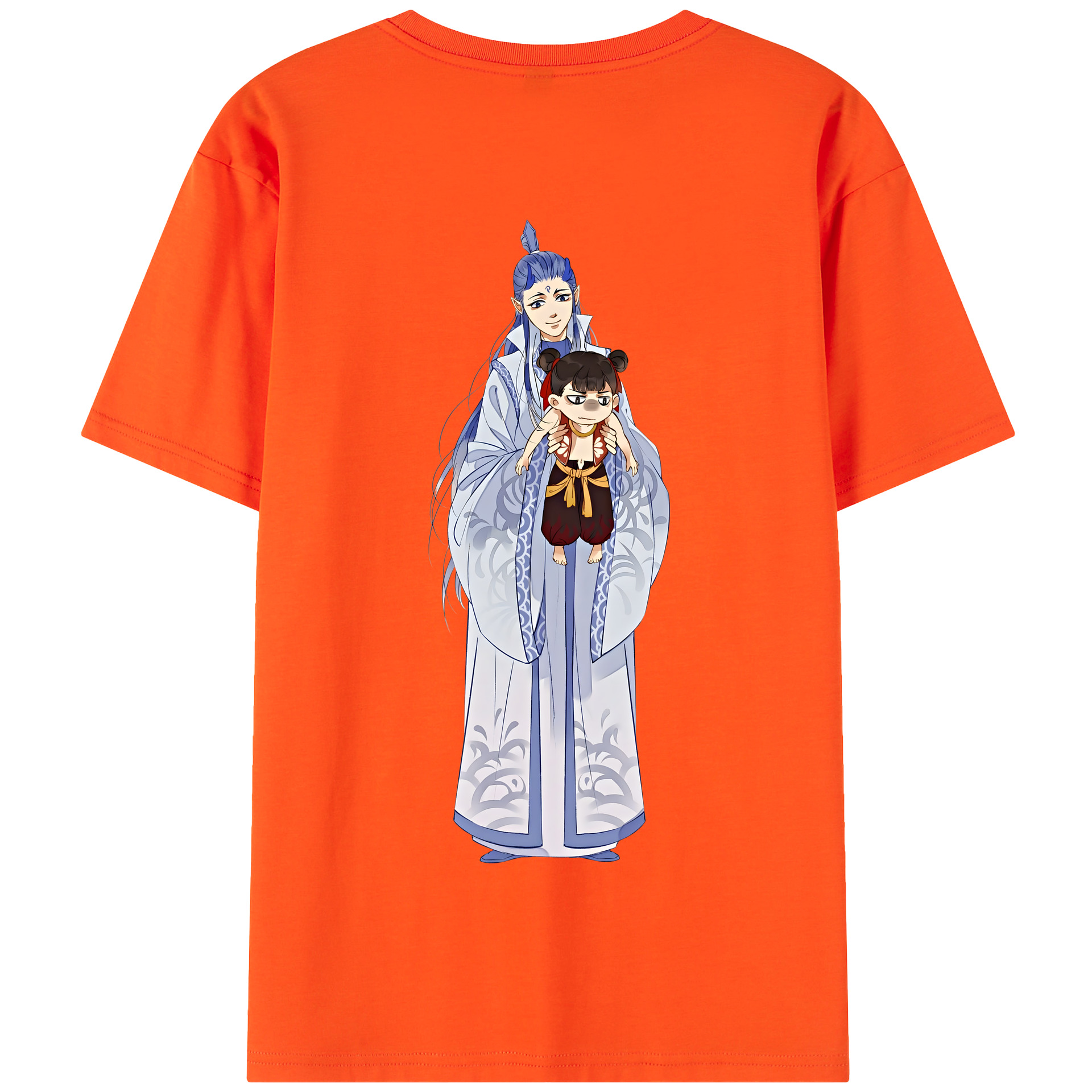 （画像用） Ne Zha 2 ナタ 魔童の大暴れ 綿100％半袖Tシャツ（背面プリント）