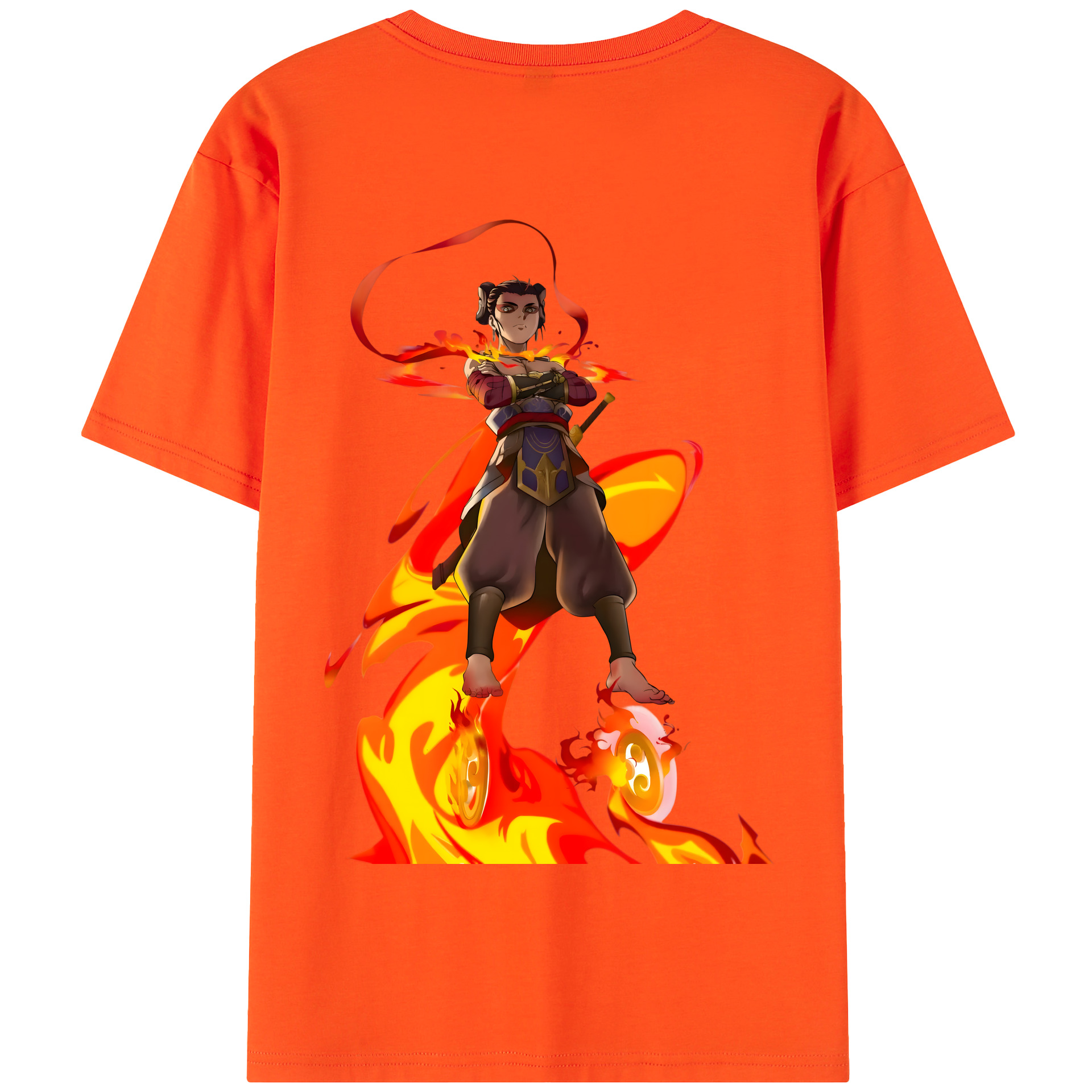 （画像用） Ne Zha 2 ナタ 魔童の大暴れ 綿100％半袖Tシャツ（背面プリント）