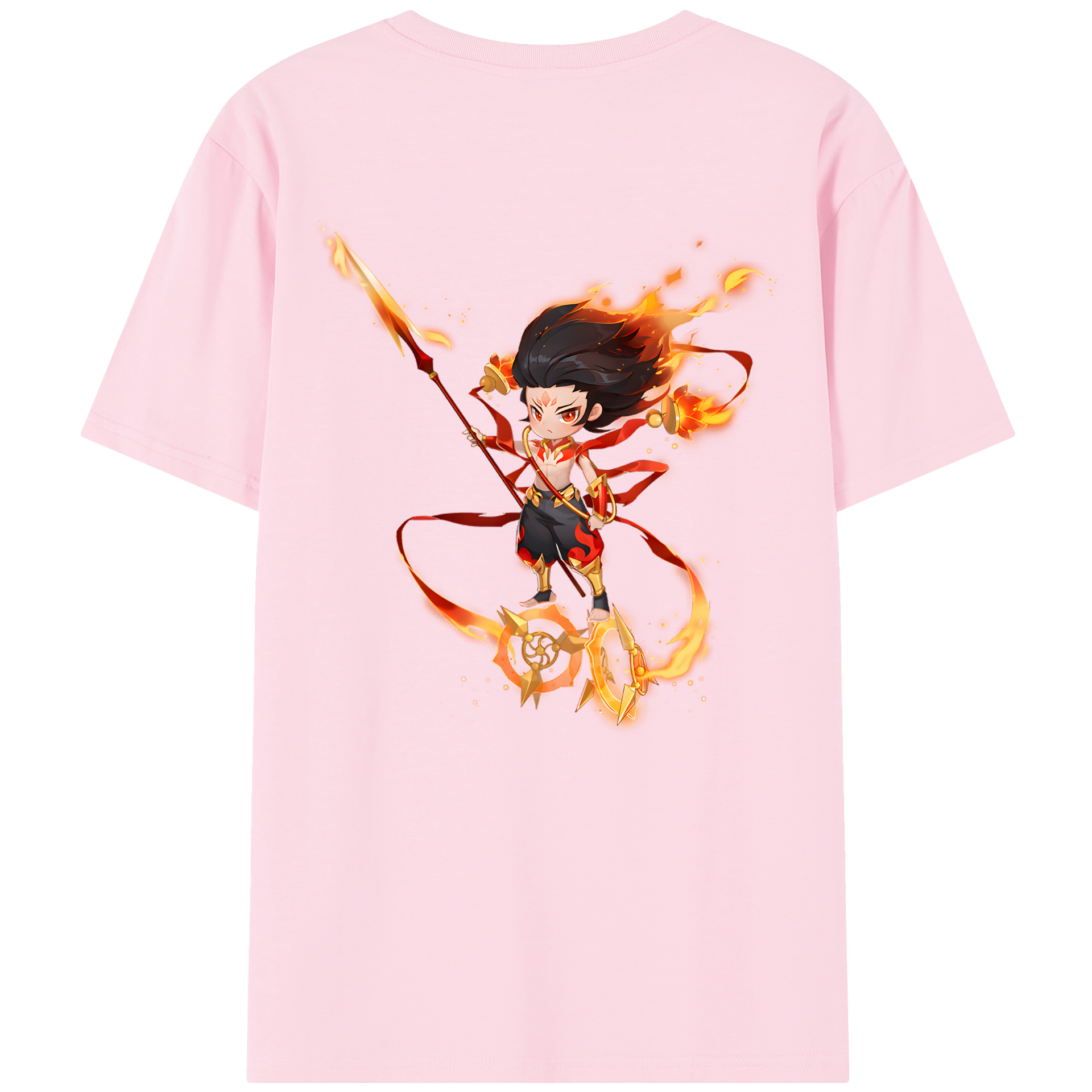 （画像用） Ne Zha 2 ナタ 魔童の大暴れ 綿100％半袖Tシャツ（背面プリント）