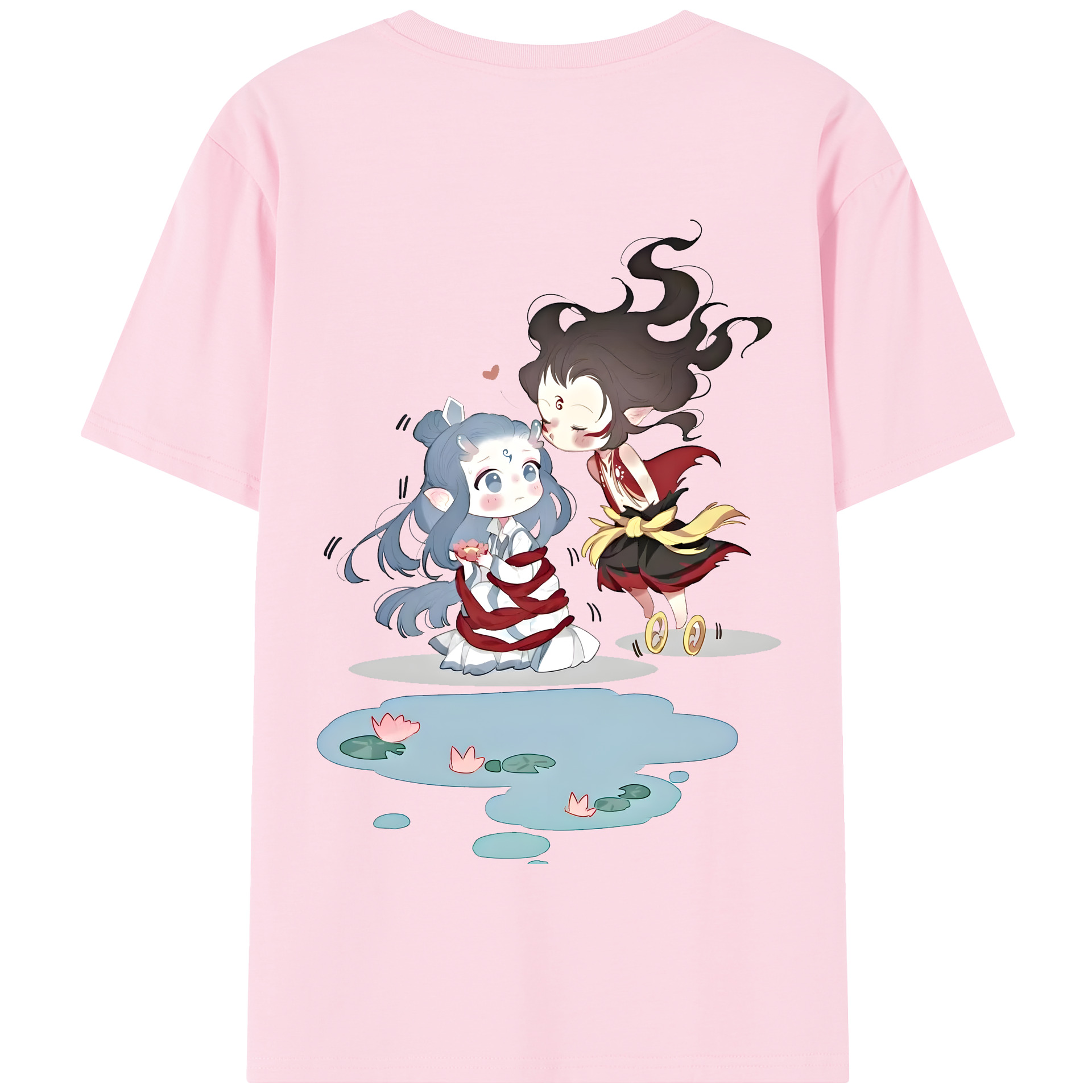 （画像用） Ne Zha 2 ナタ 魔童の大暴れ 綿100％半袖Tシャツ（背面プリント）