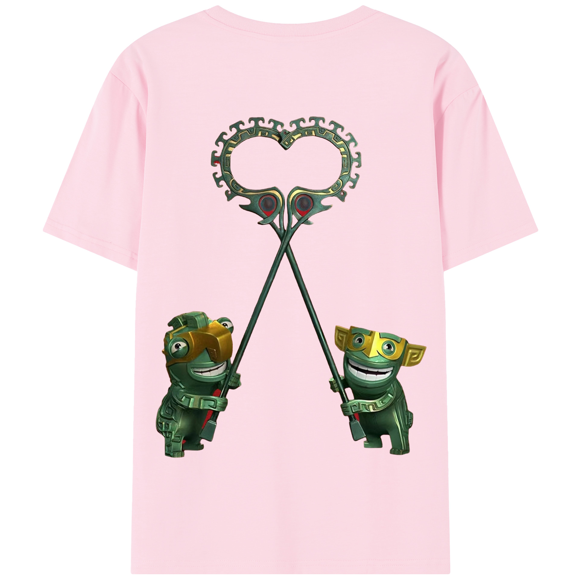 （画像用） Ne Zha 2 ナタ 魔童の大暴れ 綿100％半袖Tシャツ（背面プリント）