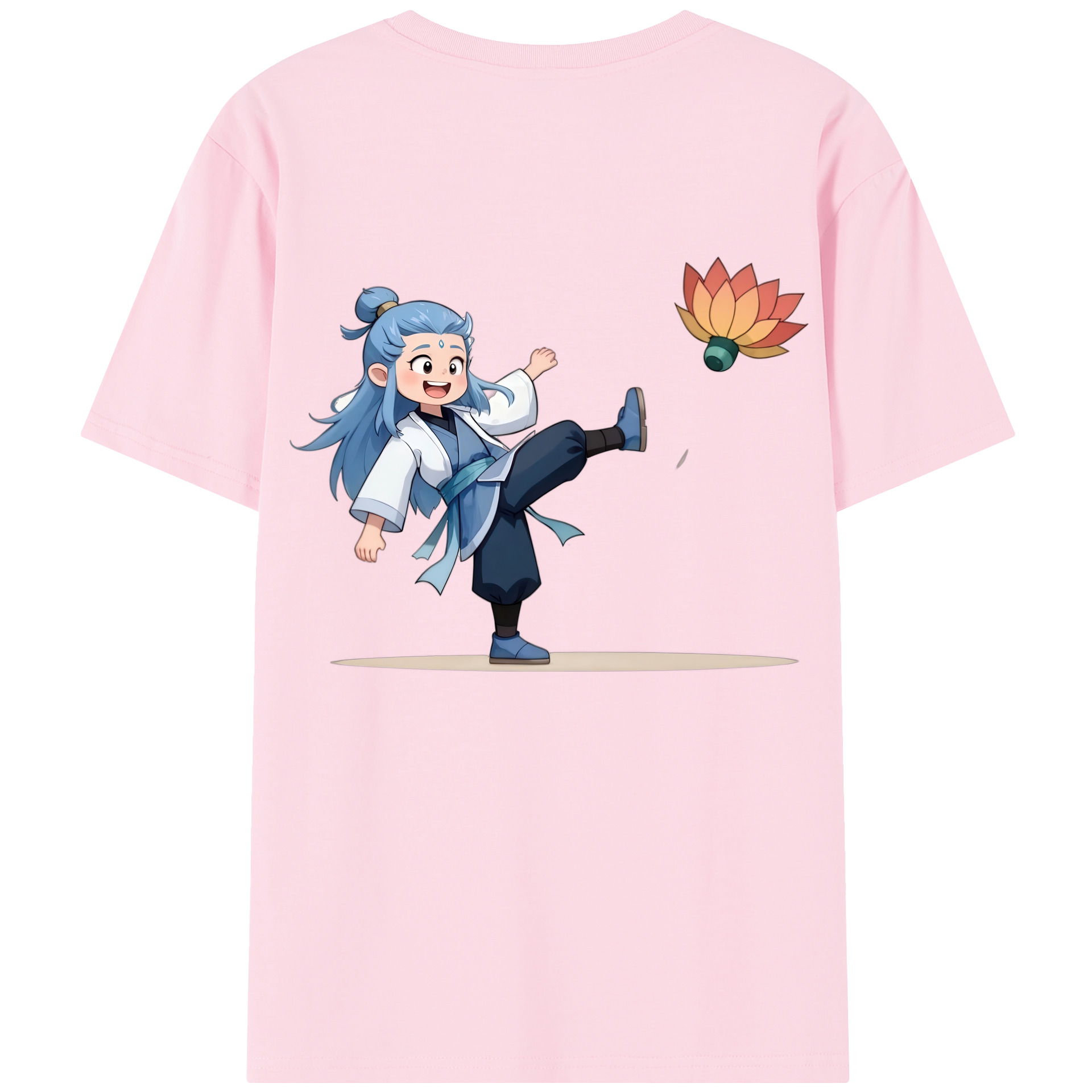 （画像用） Ne Zha 2 ナタ 魔童の大暴れ 綿100％半袖Tシャツ（背面プリント）