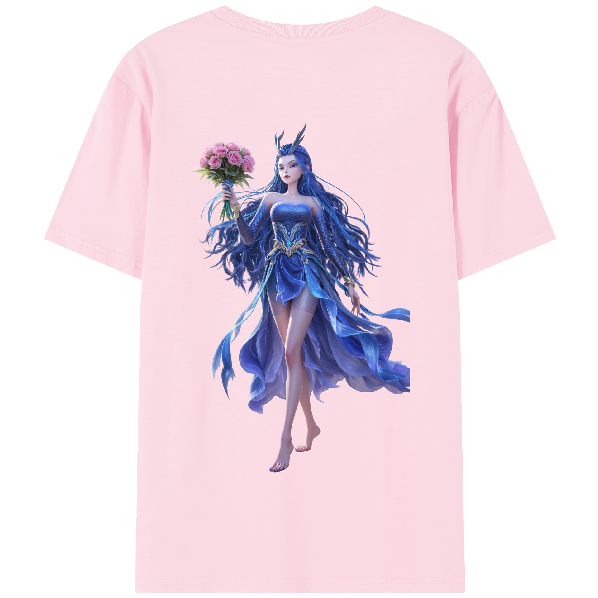 （画像用） Ne Zha 2 ナタ 魔童の大暴れ 綿100％半袖Tシャツ（背面プリント）
