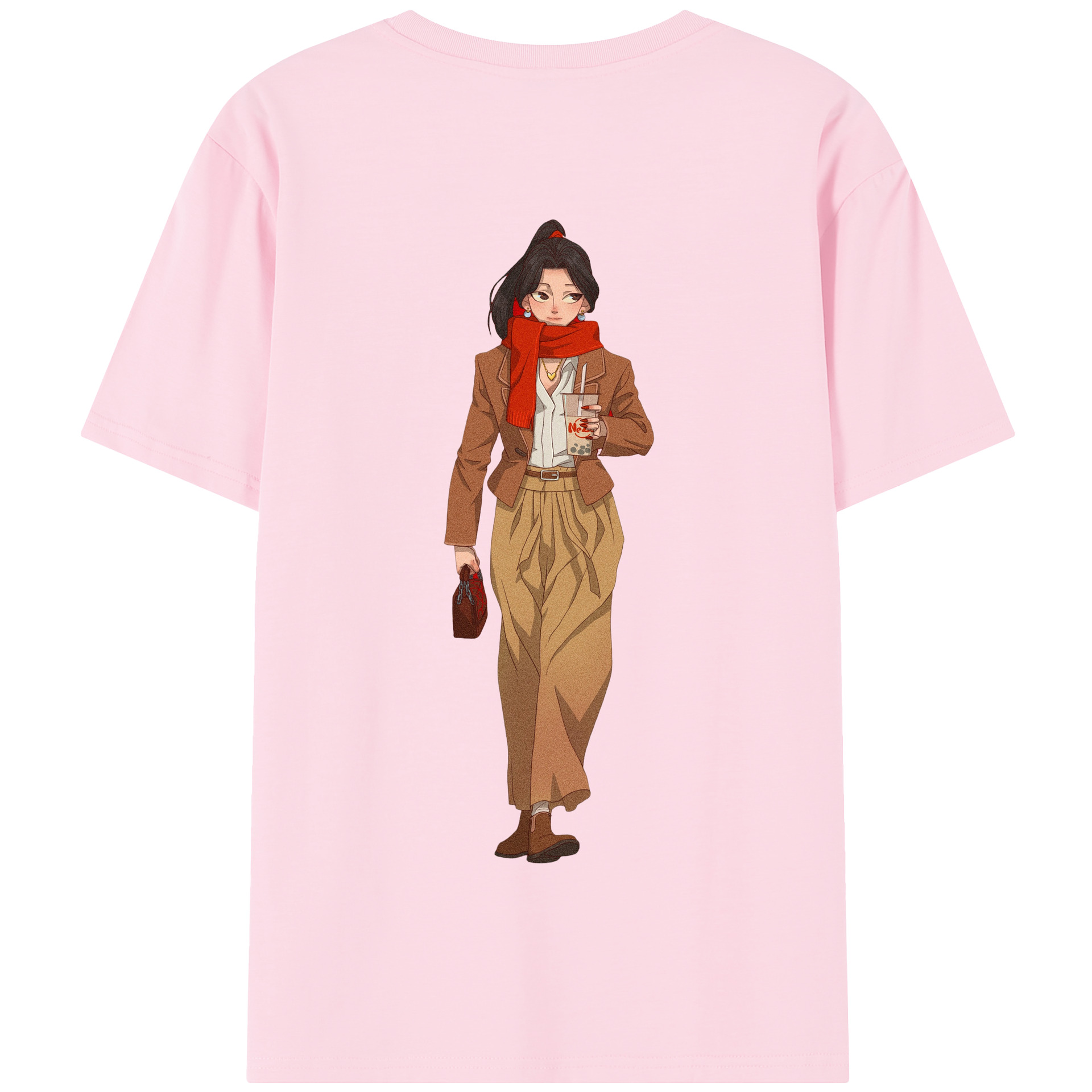 （画像用） Ne Zha 2 ナタ 魔童の大暴れ 綿100％半袖Tシャツ（背面プリント）