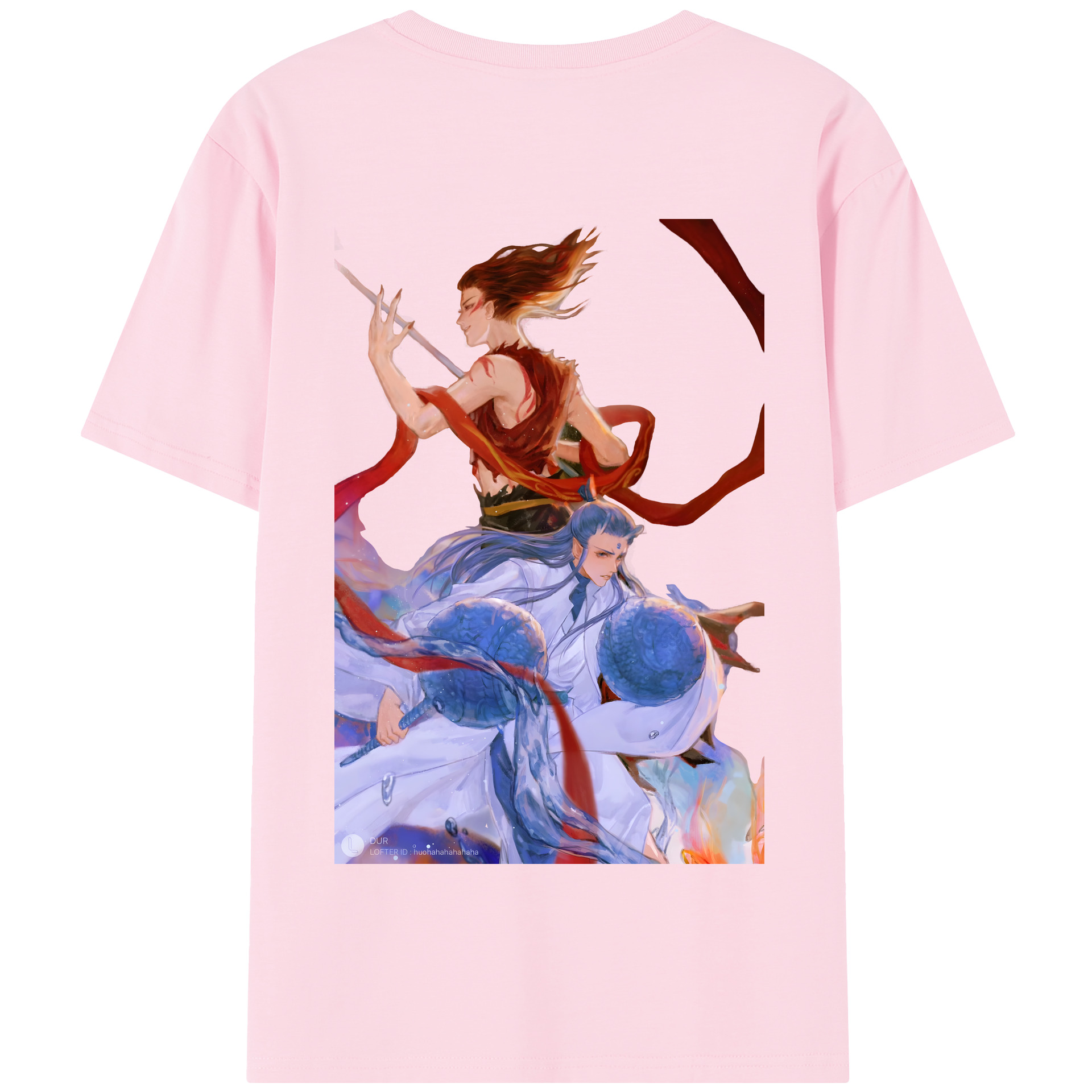 （画像用） Ne Zha 2 ナタ 魔童の大暴れ 綿100％半袖Tシャツ（背面プリント）