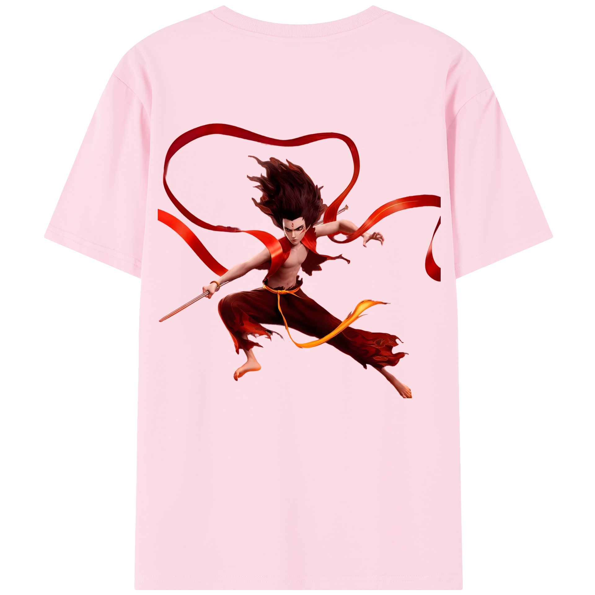 （画像用） Ne Zha 2 ナタ 魔童の大暴れ 綿100％半袖Tシャツ（背面プリント）