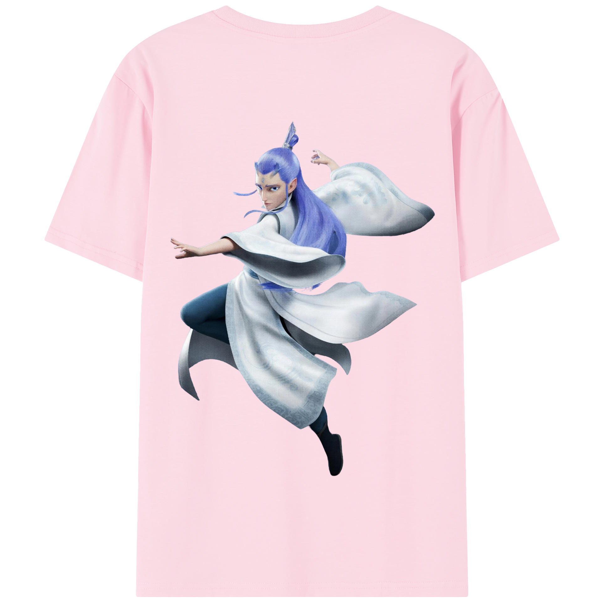 （画像用） Ne Zha 2 ナタ 魔童の大暴れ 綿100％半袖Tシャツ（背面プリント）