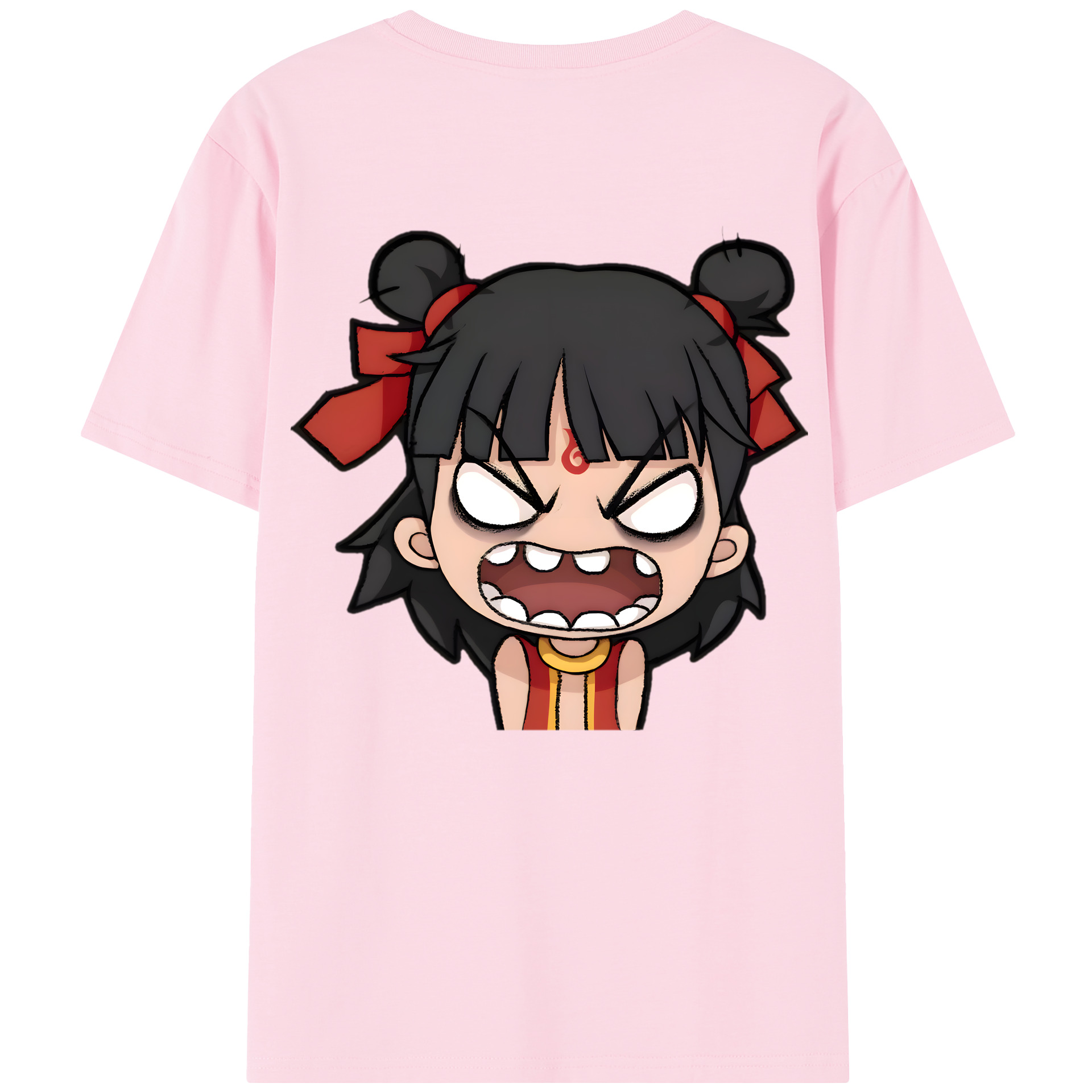 （画像用） Ne Zha 2 ナタ 魔童の大暴れ 綿100％半袖Tシャツ（背面プリント）