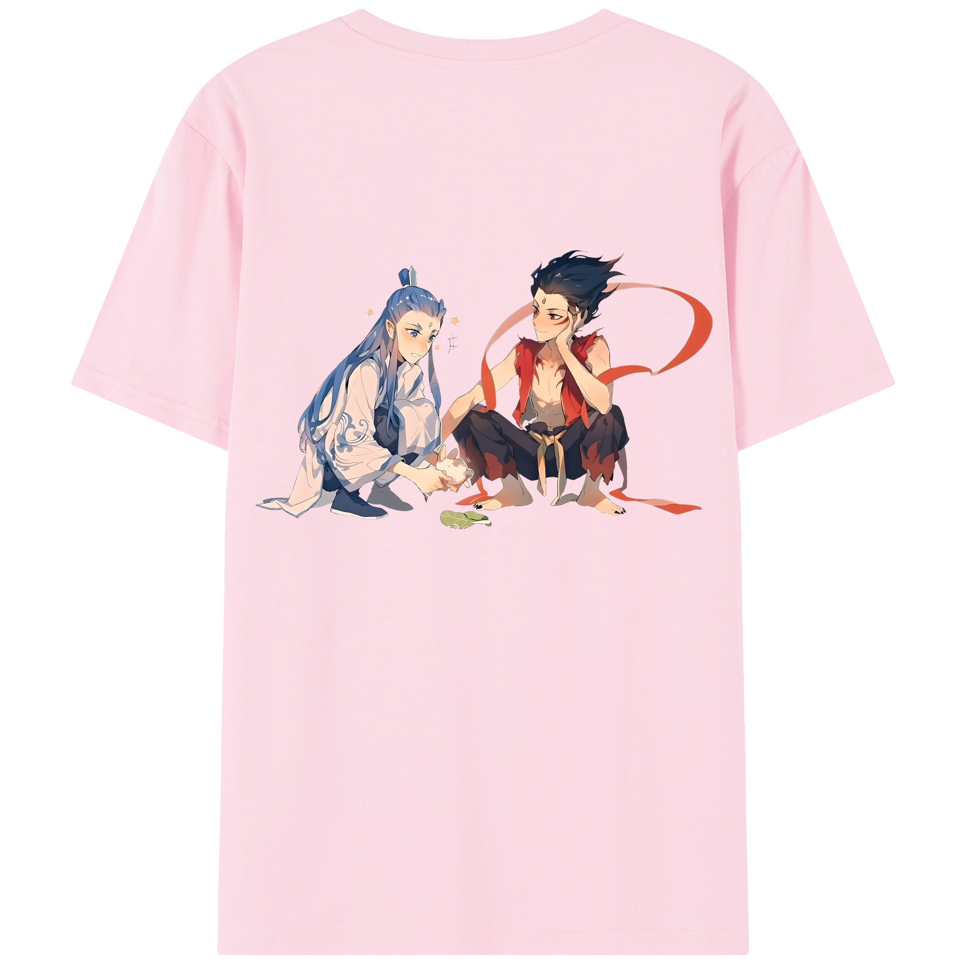 （画像用） Ne Zha 2 ナタ 魔童の大暴れ 綿100％半袖Tシャツ（背面プリント）