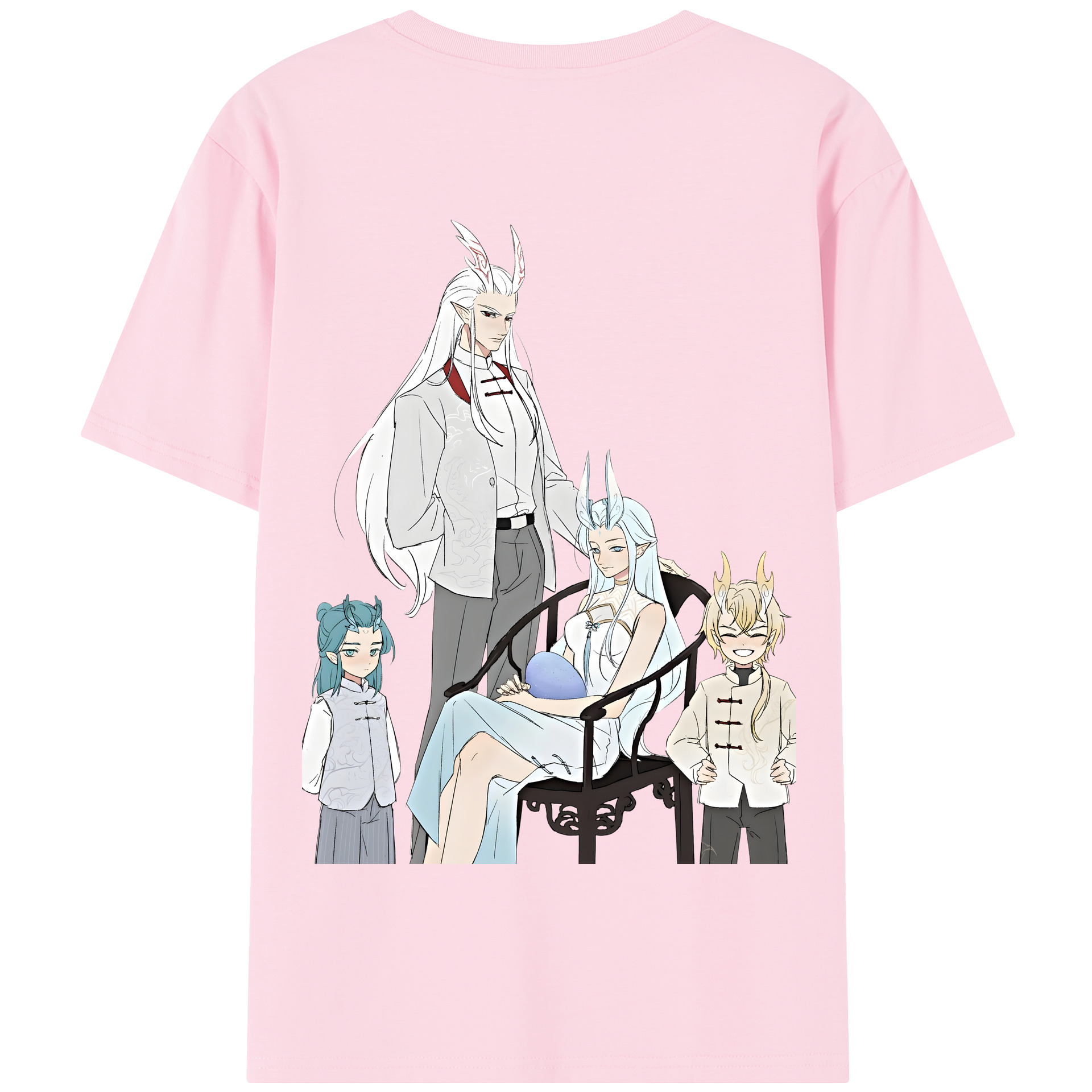 （画像用） Ne Zha 2 ナタ 魔童の大暴れ 綿100％半袖Tシャツ（背面プリント）