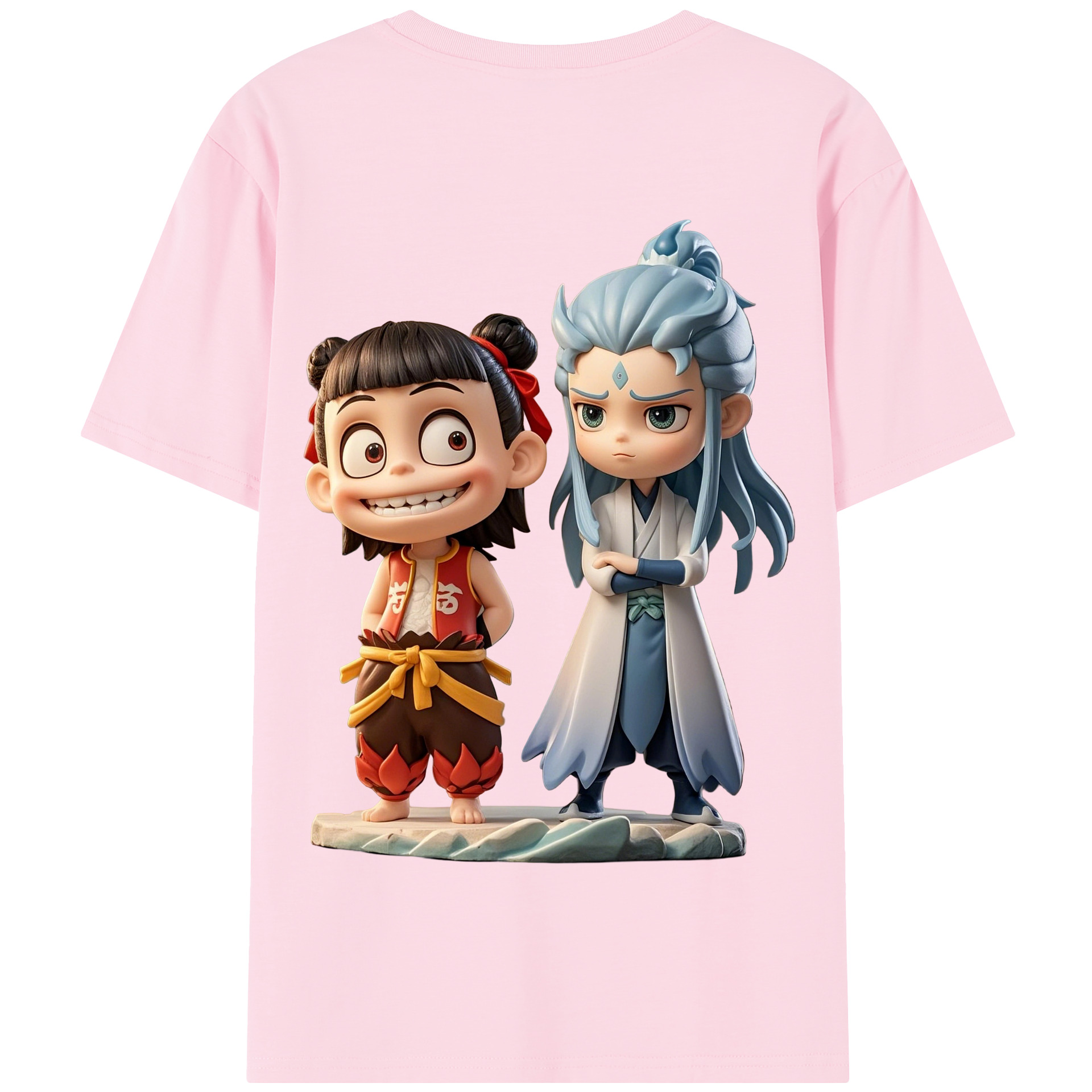 （画像用） Ne Zha 2 ナタ 魔童の大暴れ 綿100％半袖Tシャツ（背面プリント）