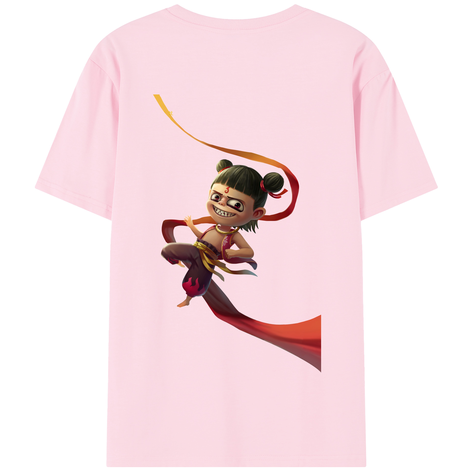 （画像用） Ne Zha 2 ナタ 魔童の大暴れ 綿100％半袖Tシャツ（背面プリント）